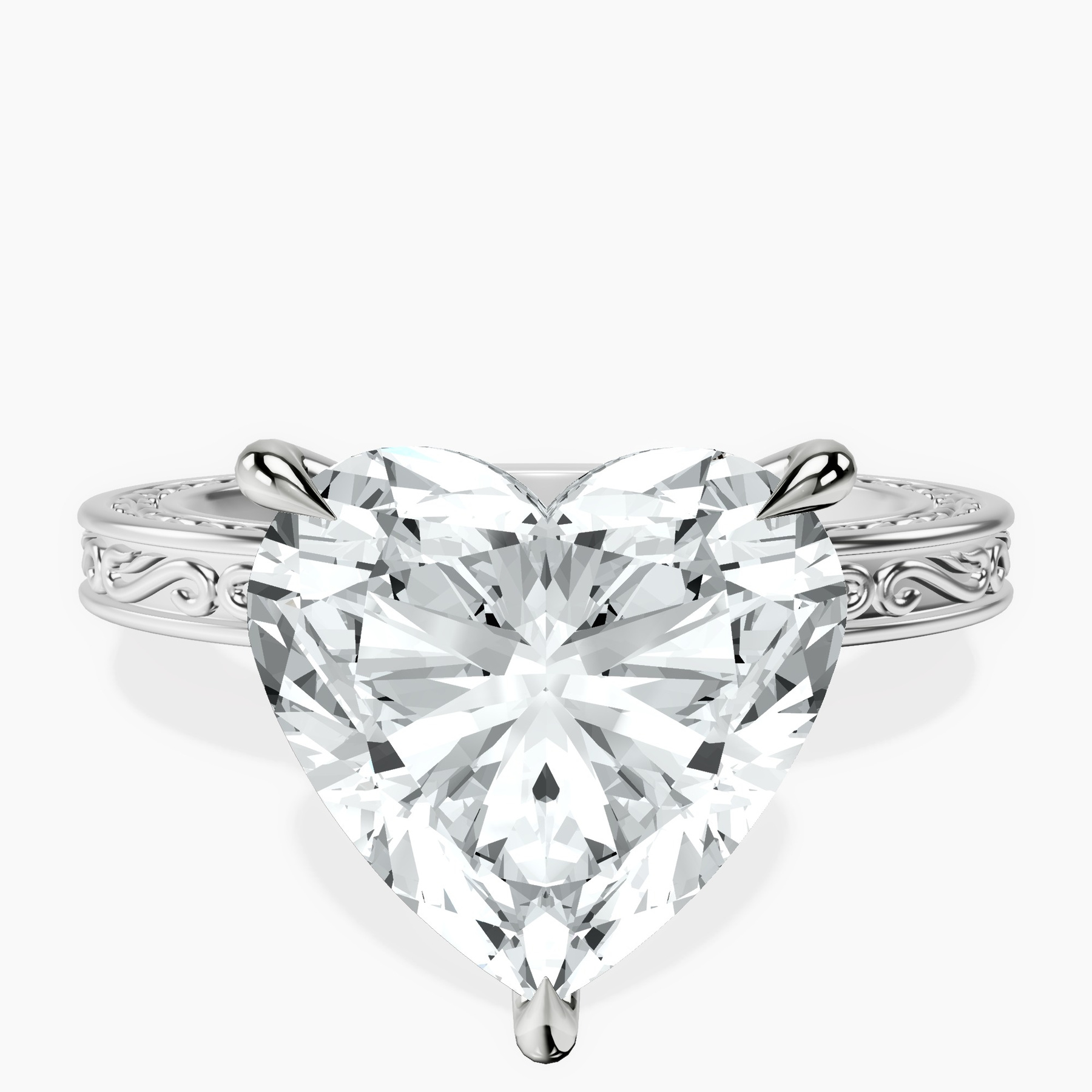 Platinum Ivory Vintage Solitaire Lab Diamond Ring front image