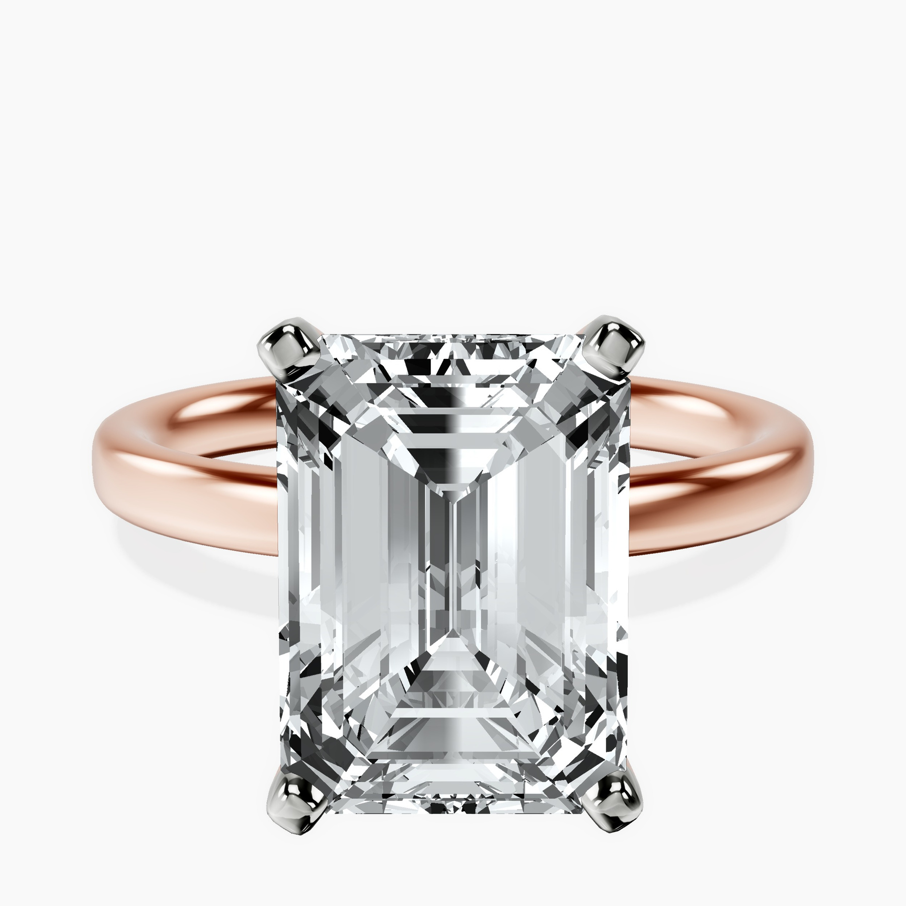10kt Rose Gold Four Prong Solitaire 2mm Lab Diamond Ring front image