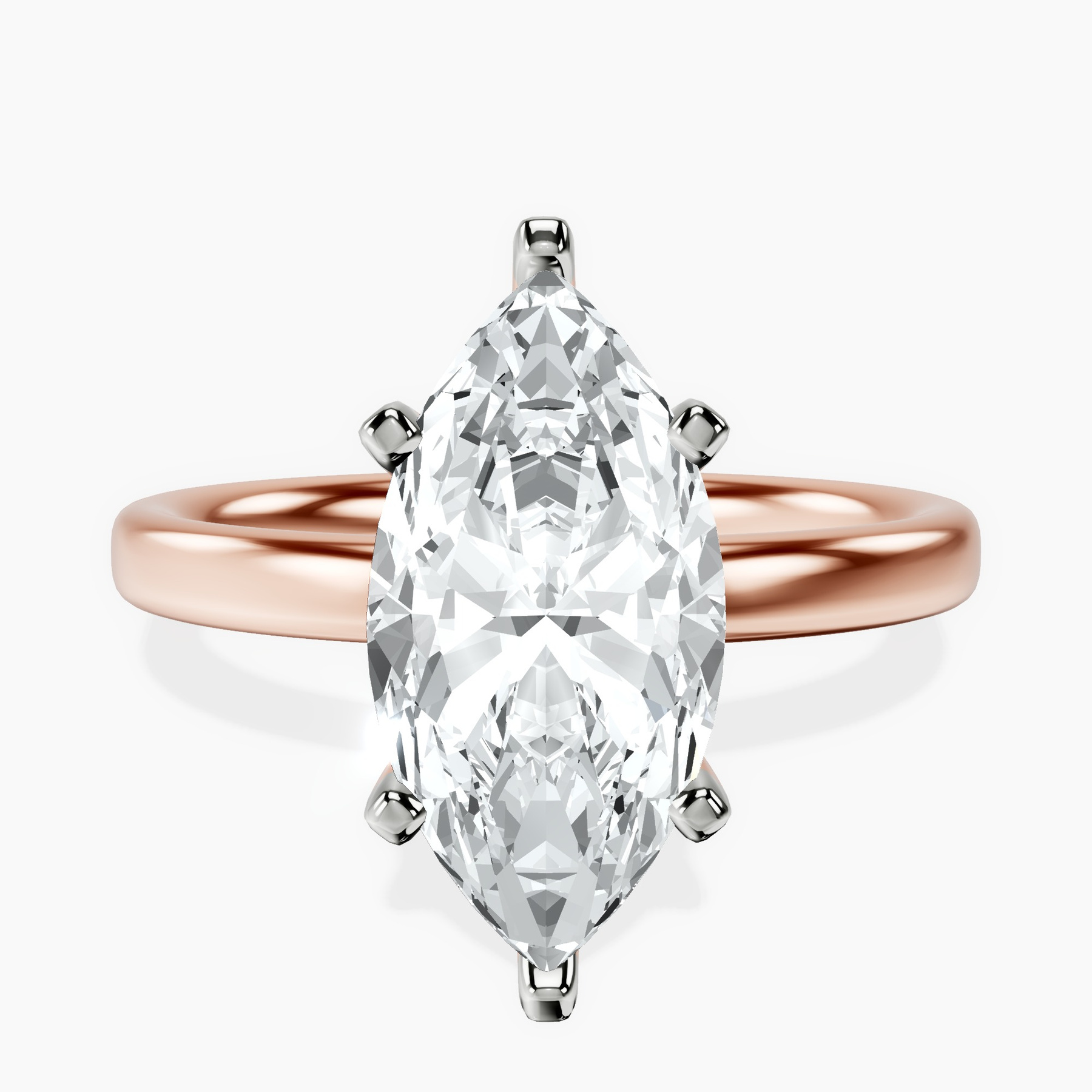 18kt Rose Gold Four Prong Solitaire 2mm Lab Diamond Ring front image