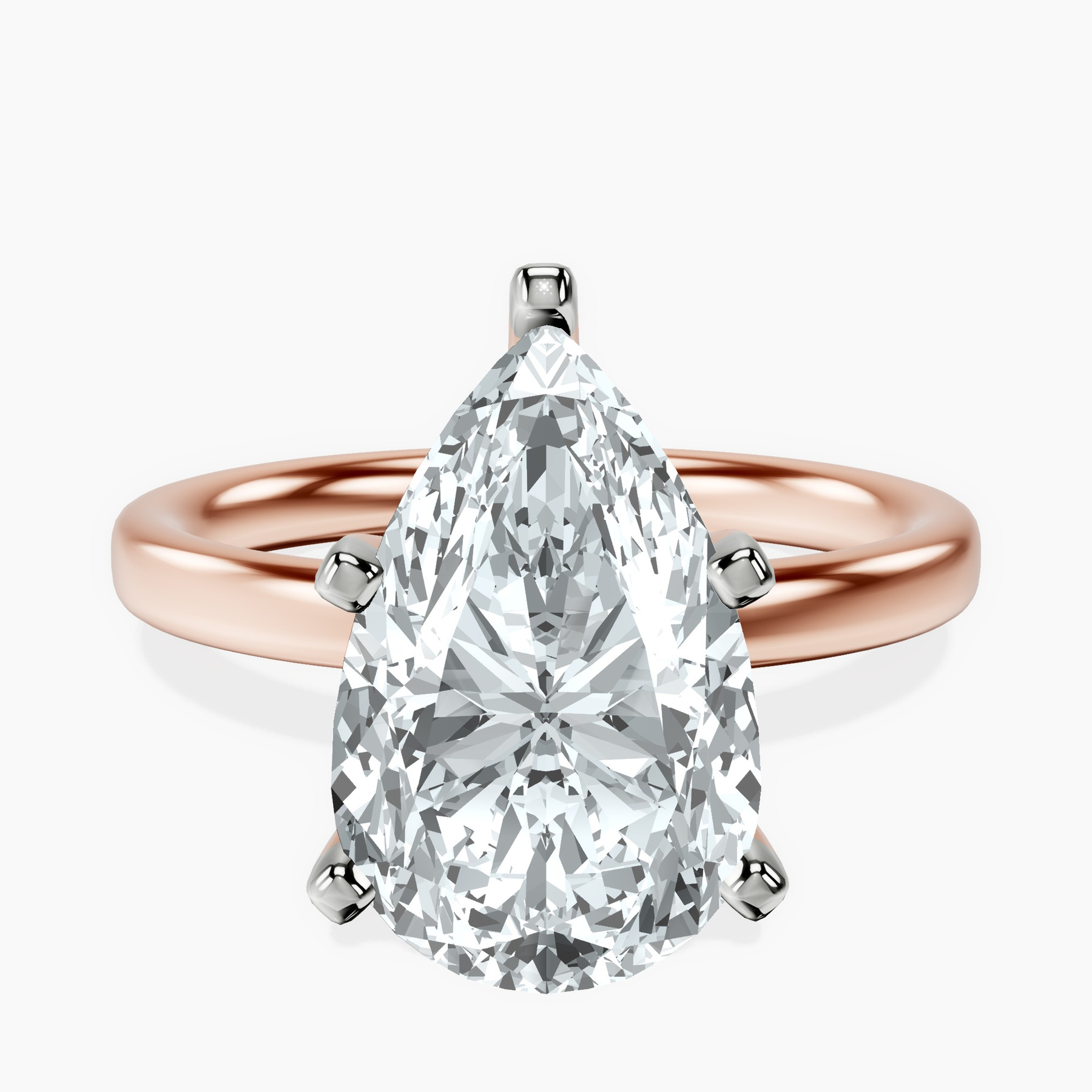 14kt Rose Gold Four Prong Solitaire 2mm Lab Diamond Ring front image