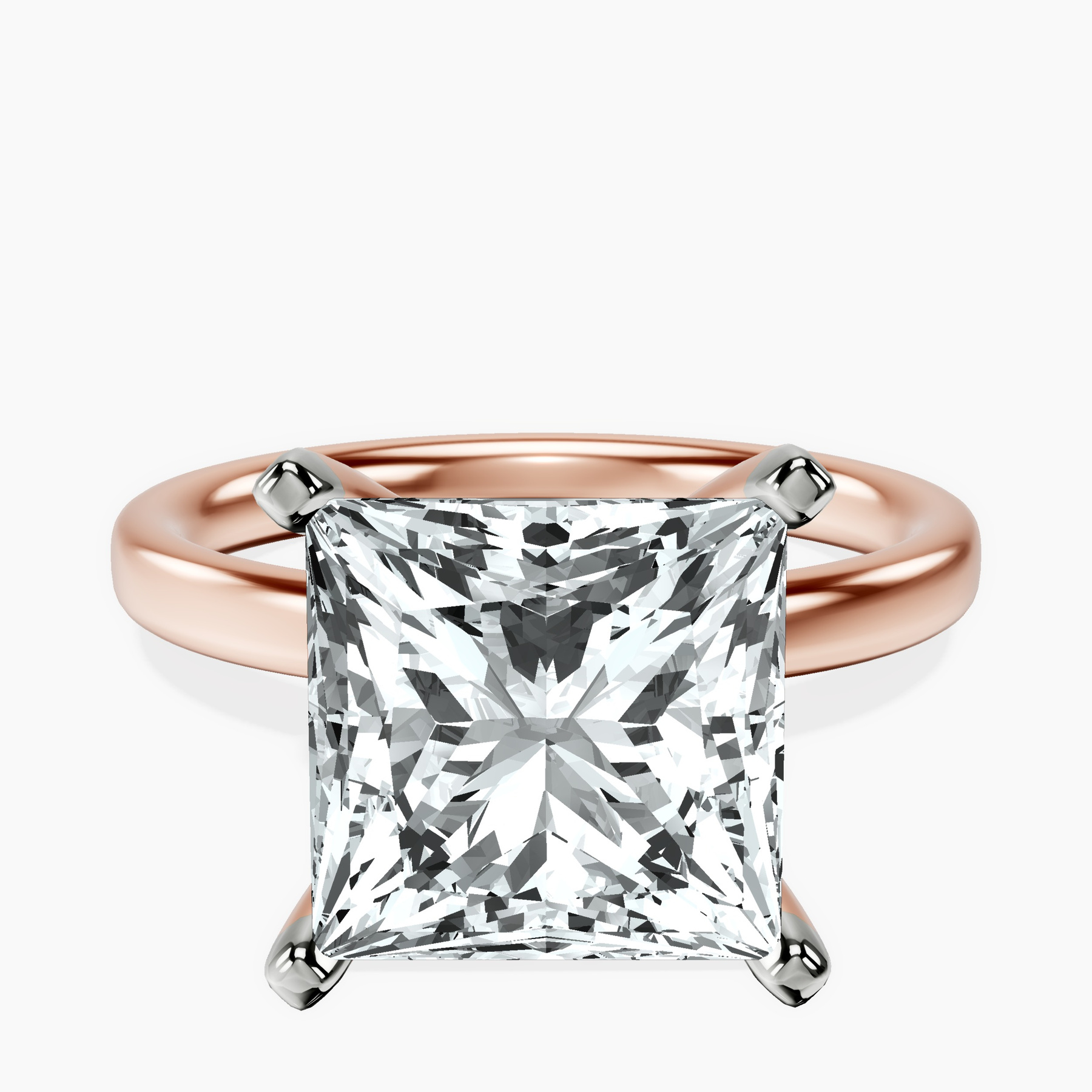 10kt Rose Gold Four Prong Solitaire 2mm Lab Diamond Ring front image