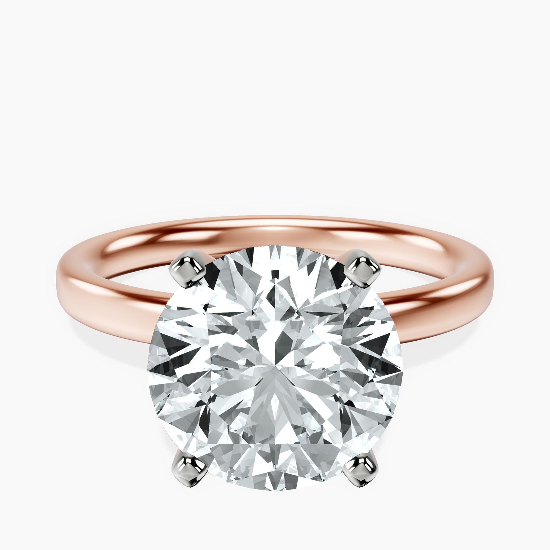 18kt Rose Gold Four Prong Solitaire 2mm Lab Diamond Ring front image