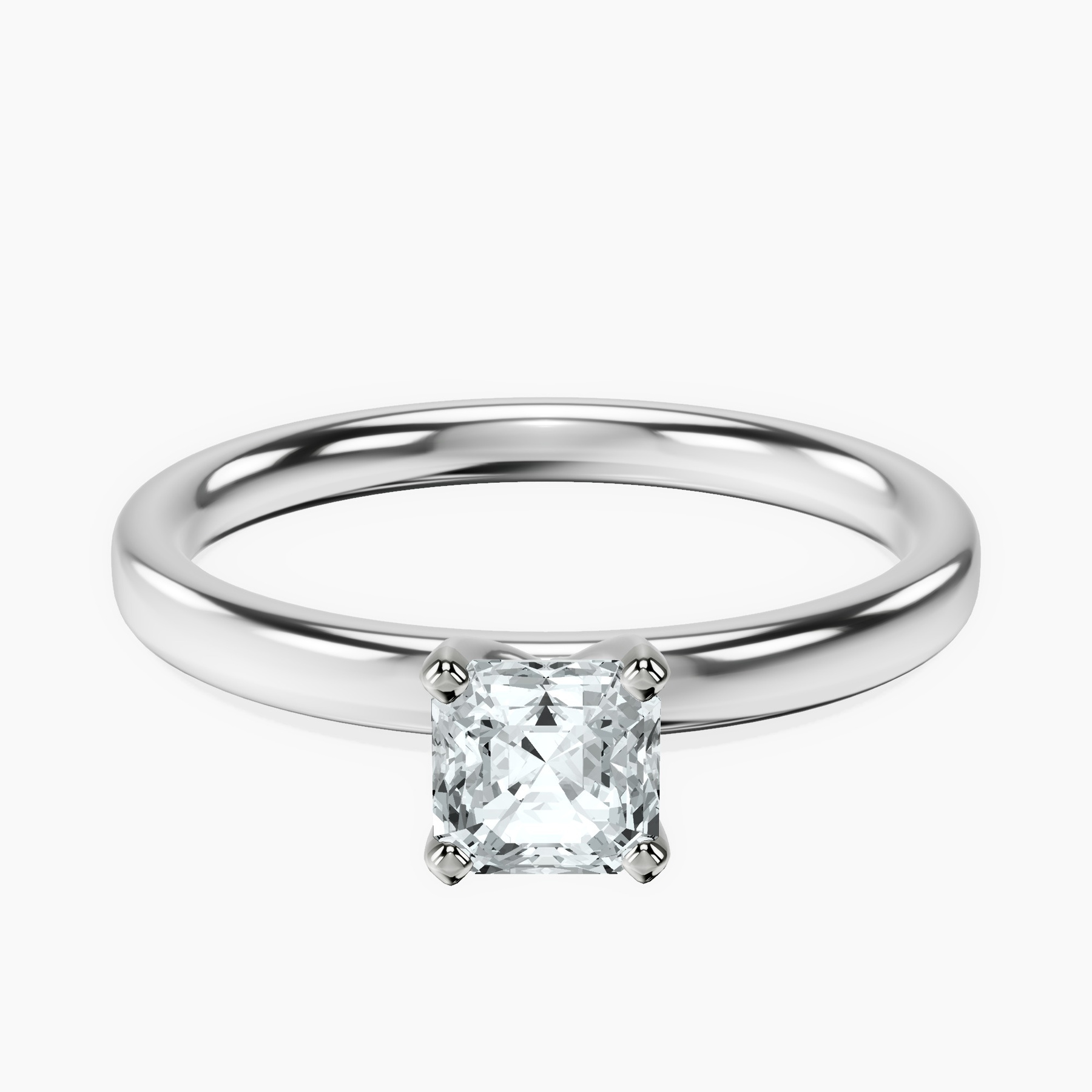 Platinum Four Prong Solitaire 2mm Lab Diamond Ring front image