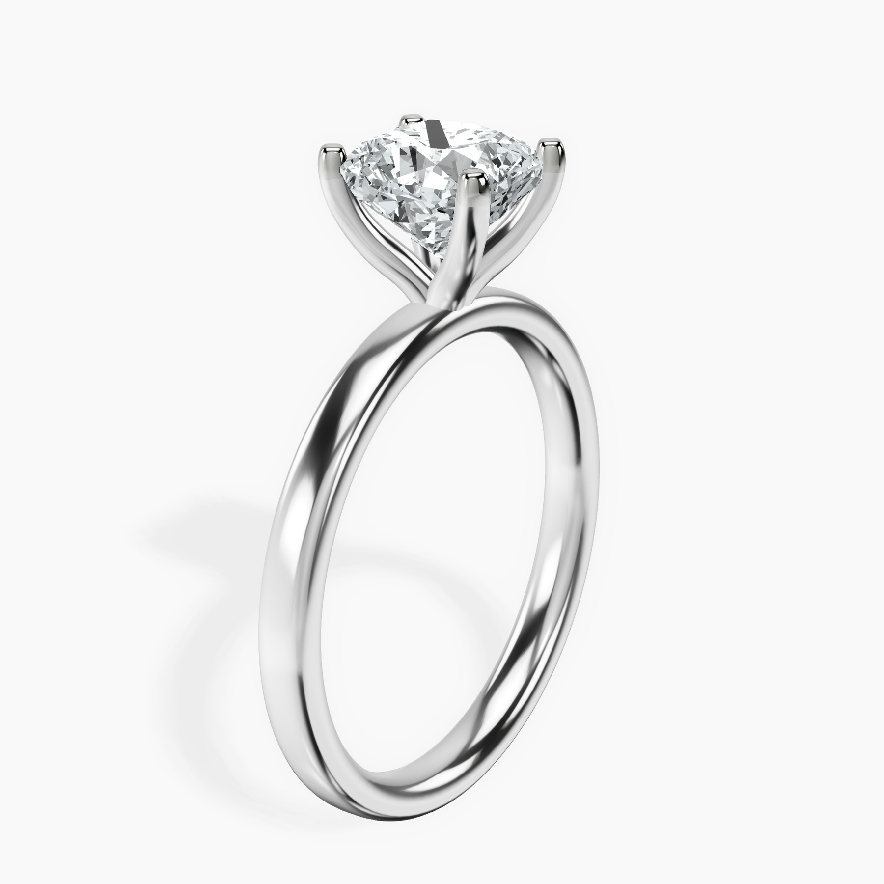 Platinum Four Prong Solitaire 2mm Lab Diamond Ring standing product image one