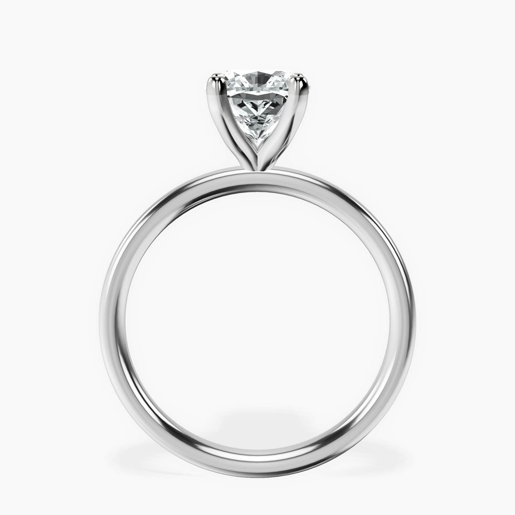 Platinum Four Prong Solitaire 2mm Lab Diamond Ring side right image one