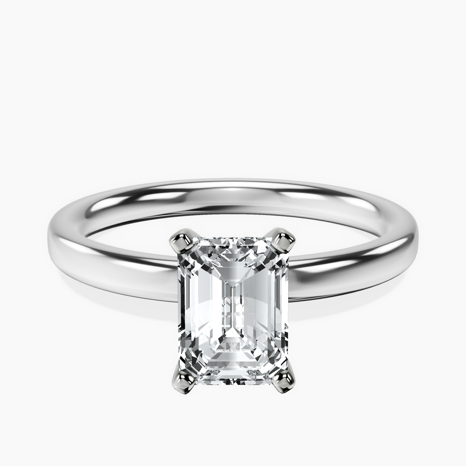 Platinum Four Prong Solitaire 2mm Lab Diamond Ring front image