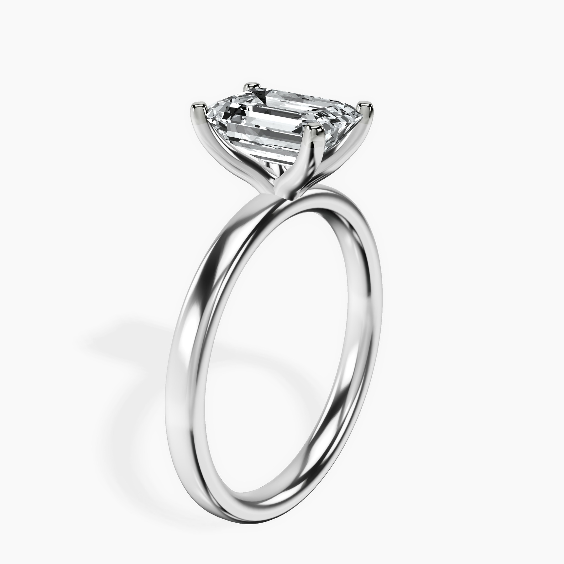 Platinum Four Prong Solitaire 2mm Lab Diamond Ring standing product image one