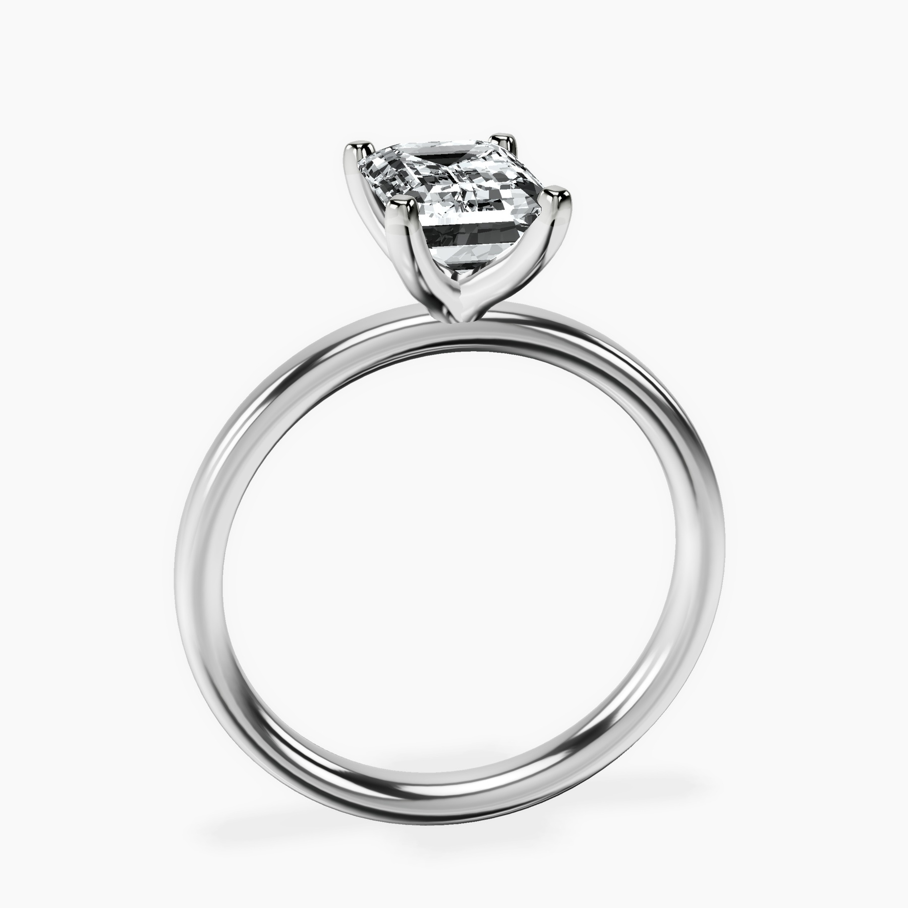 Platinum Four Prong Solitaire 2mm Lab Diamond Ring side right image one
