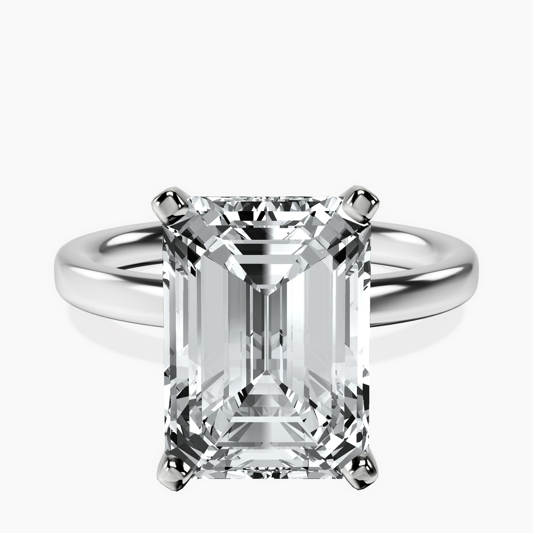Platinum Four Prong Solitaire 2mm Lab Diamond Ring front image