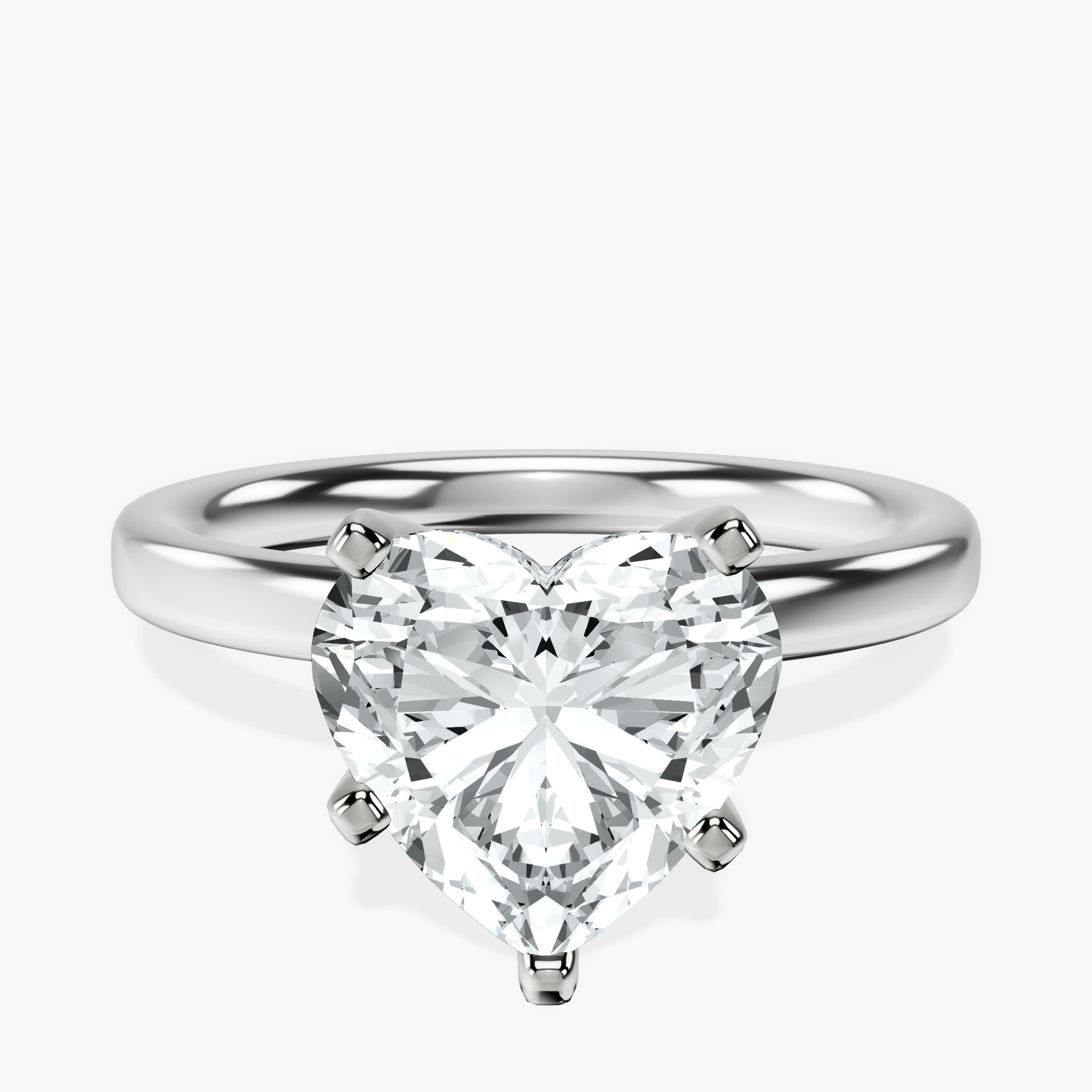 14kt White Gold Four Prong Solitaire 2mm Lab Diamond Ring front image
