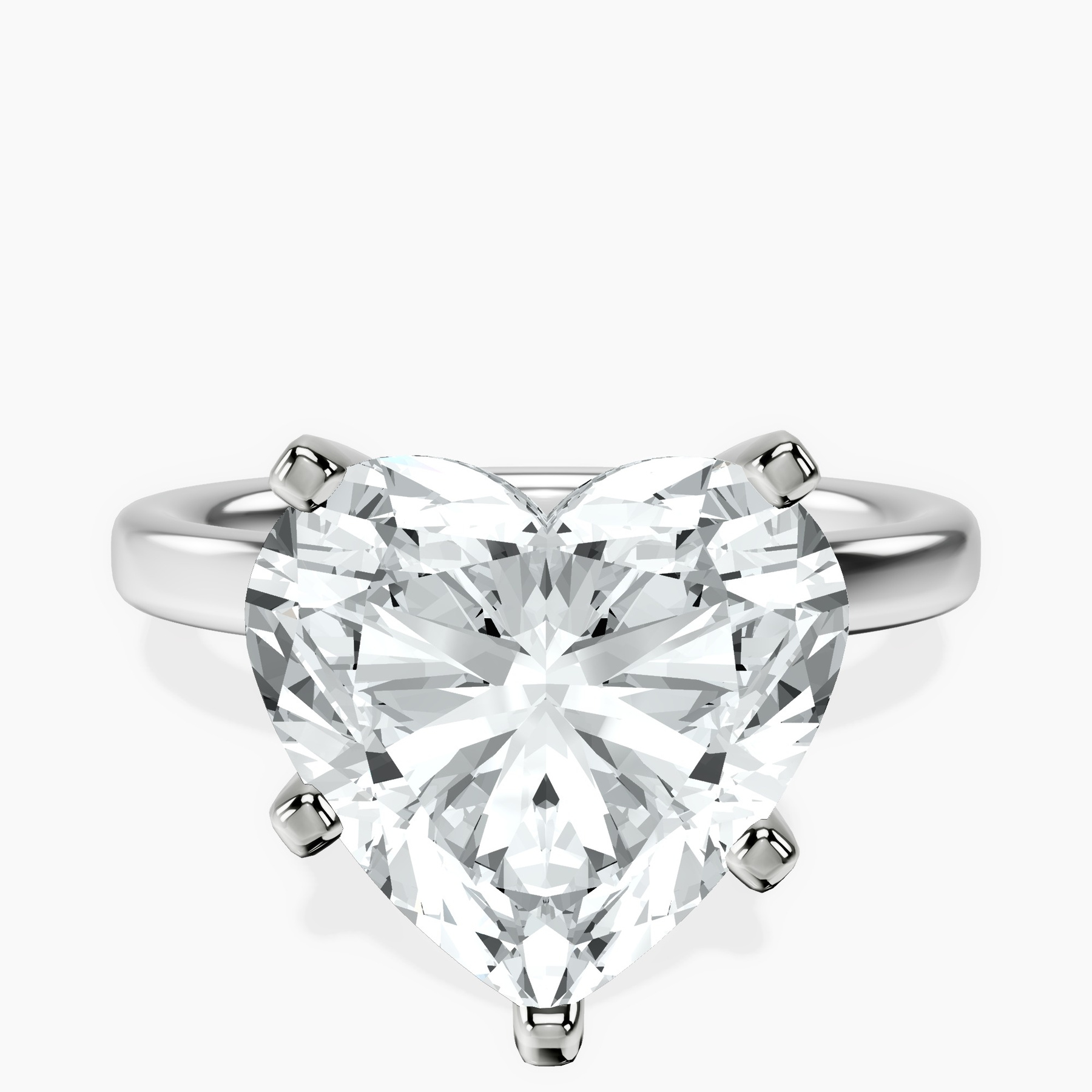Platinum Four Prong Solitaire 2mm Lab Diamond Ring front image