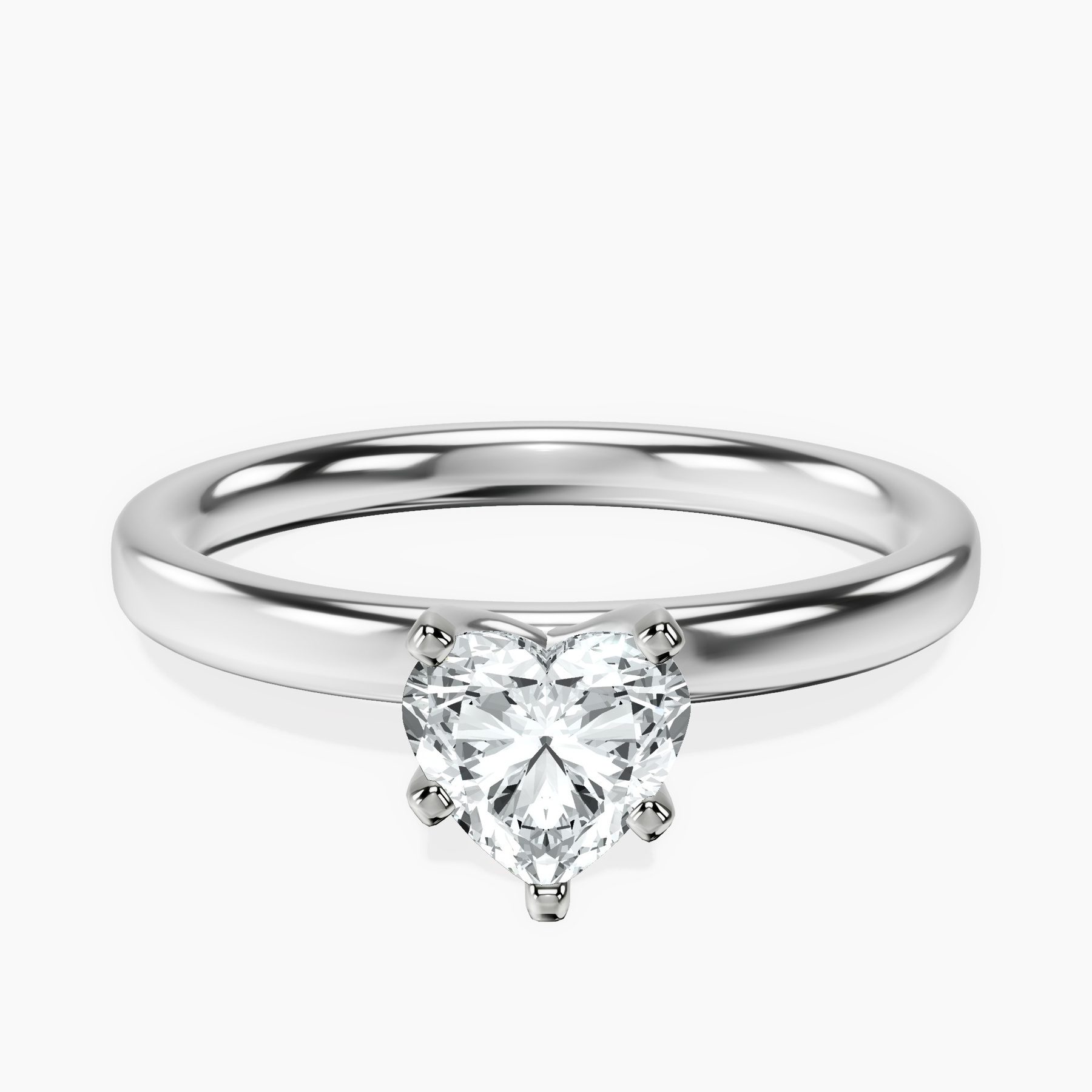 14kt White Gold Four Prong Solitaire 2mm Lab Diamond Ring front image