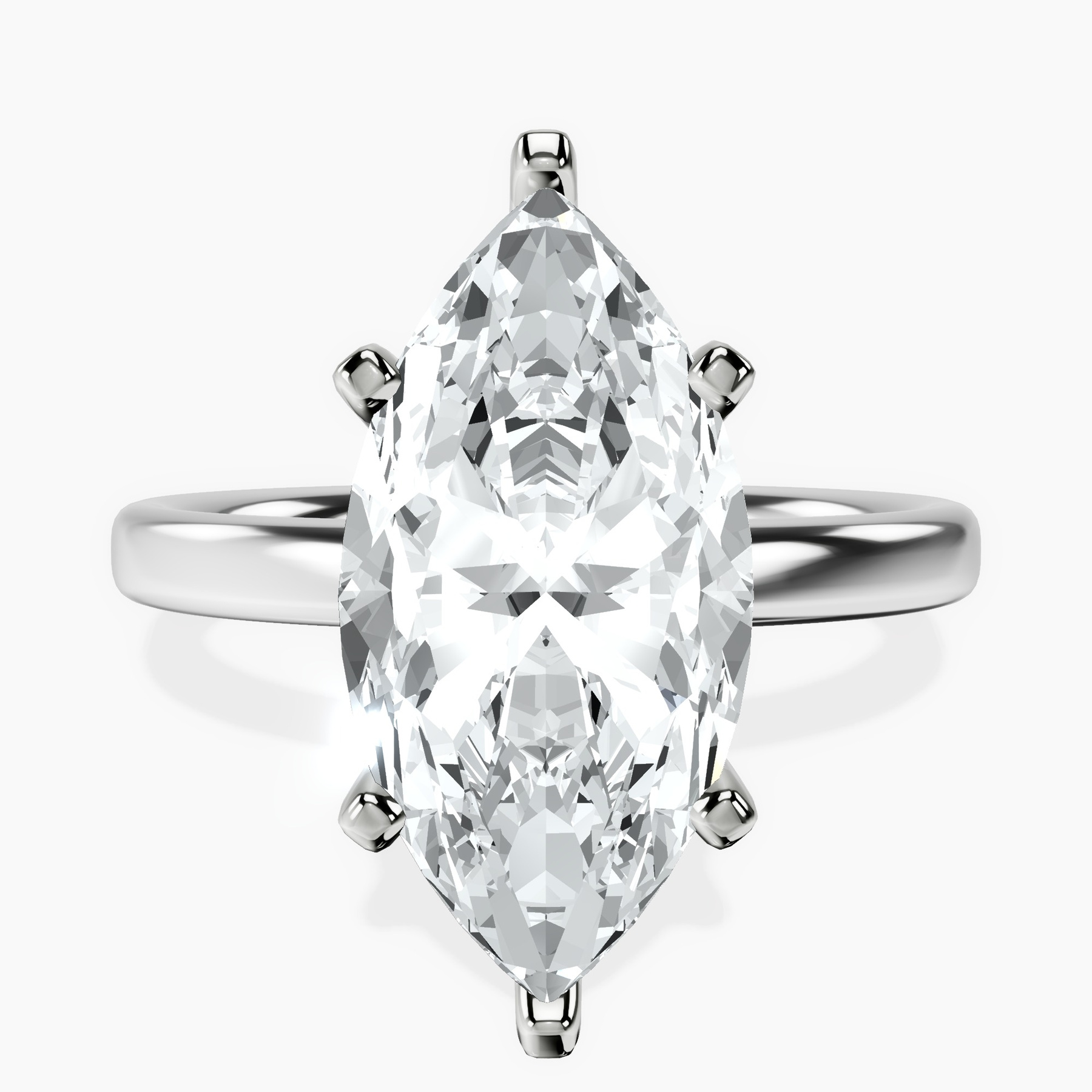 10kt White Gold Four Prong Solitaire 2mm Lab Diamond Ring front image