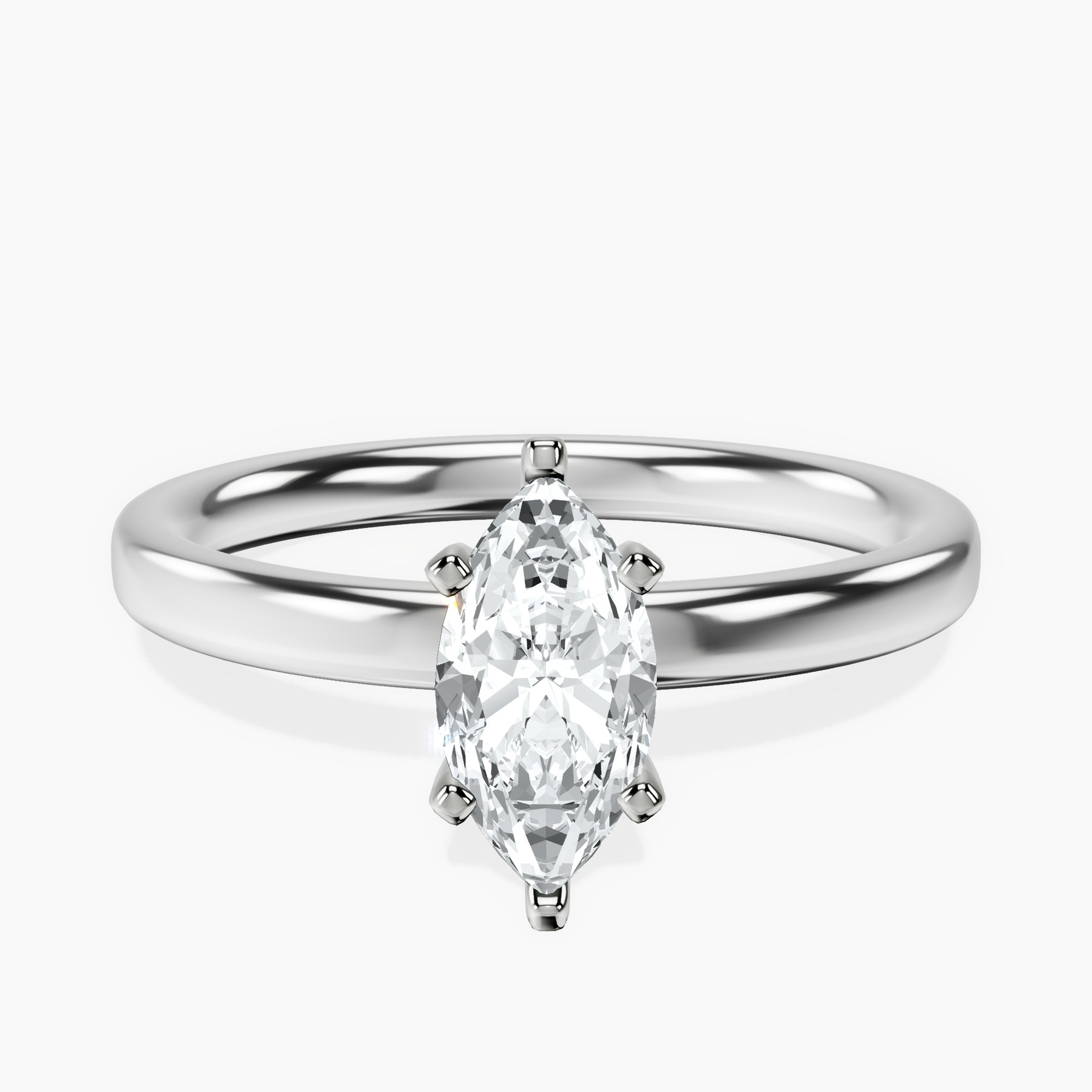 Platinum Four Prong Solitaire 2mm Lab Diamond Ring front image