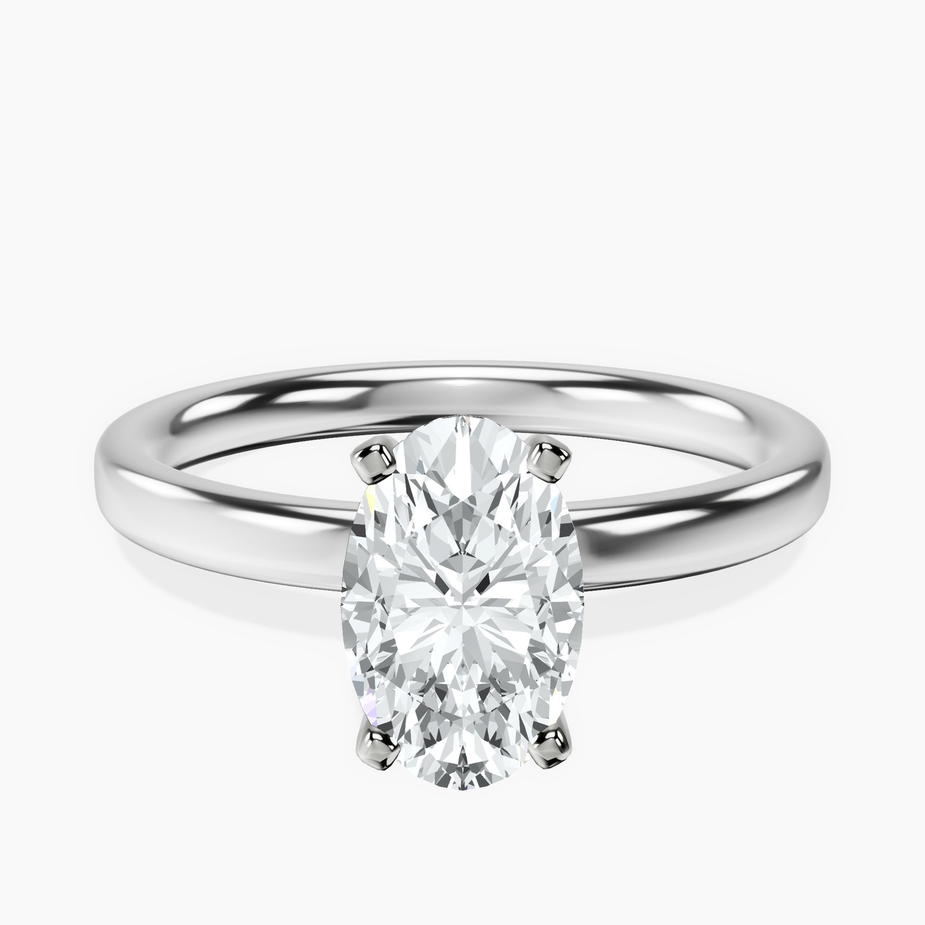 Platinum Four Prong Solitaire 2mm Lab Diamond Ring front image