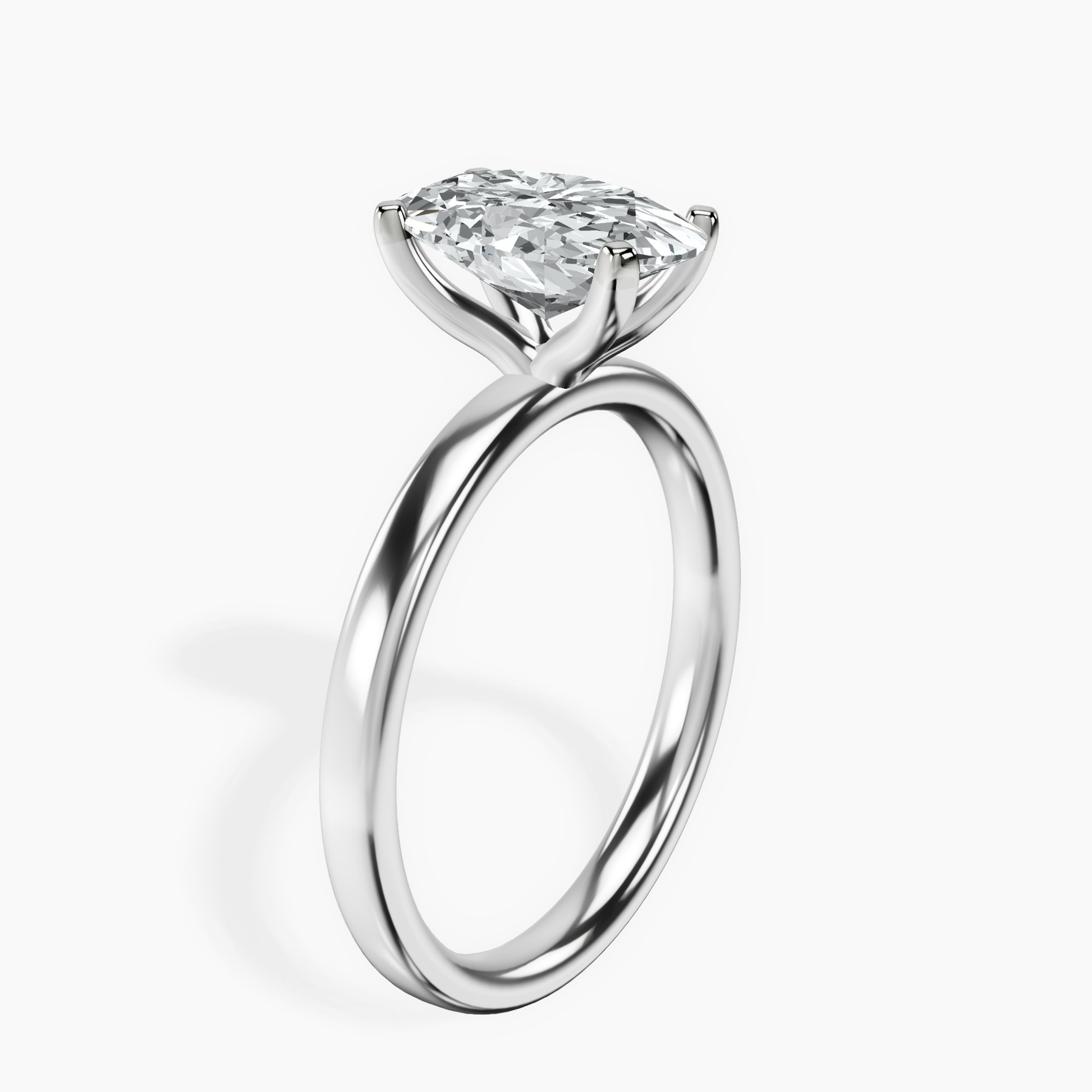 Platinum Four Prong Solitaire 2mm Lab Diamond Ring standing product image one