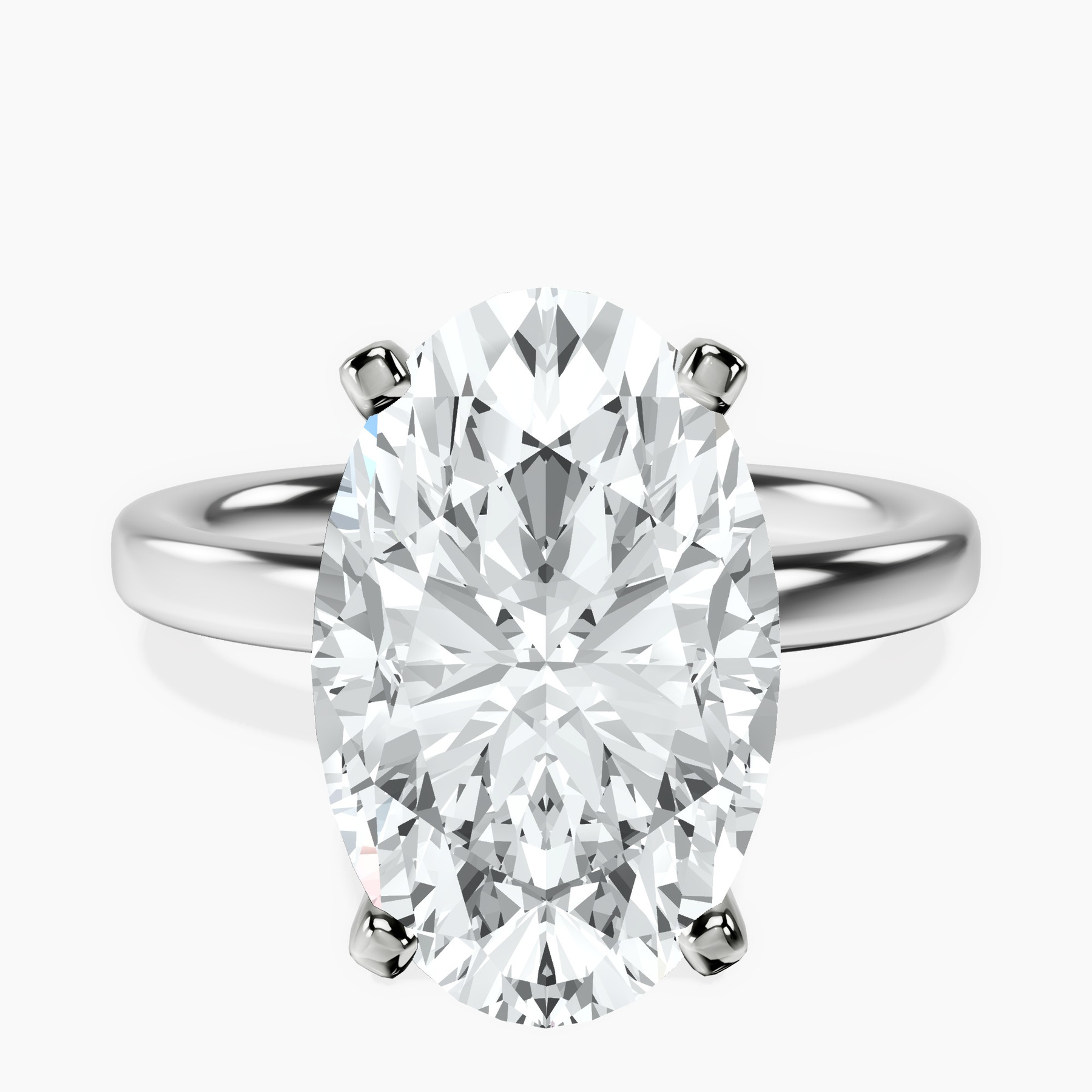 5.01 ct. oval Four Prong Ring in 10kt white gold rtr top