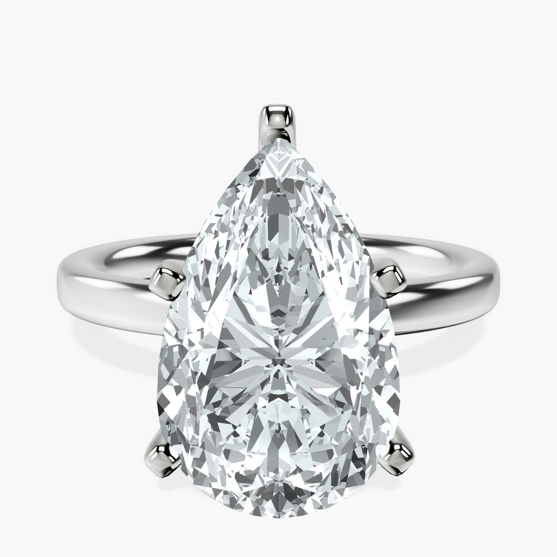 Platinum Four Prong Solitaire 2mm Lab Diamond Ring front image