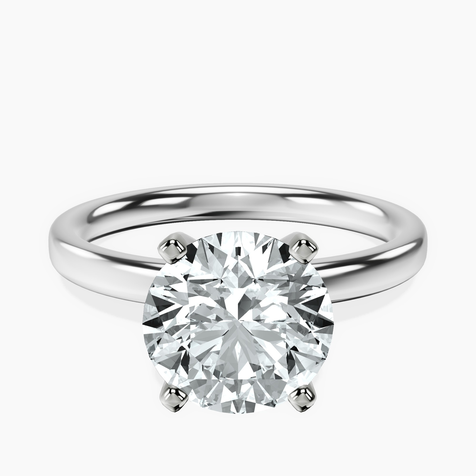 2.82 ct. round Four Prong Ring in 10kt white gold rtr top