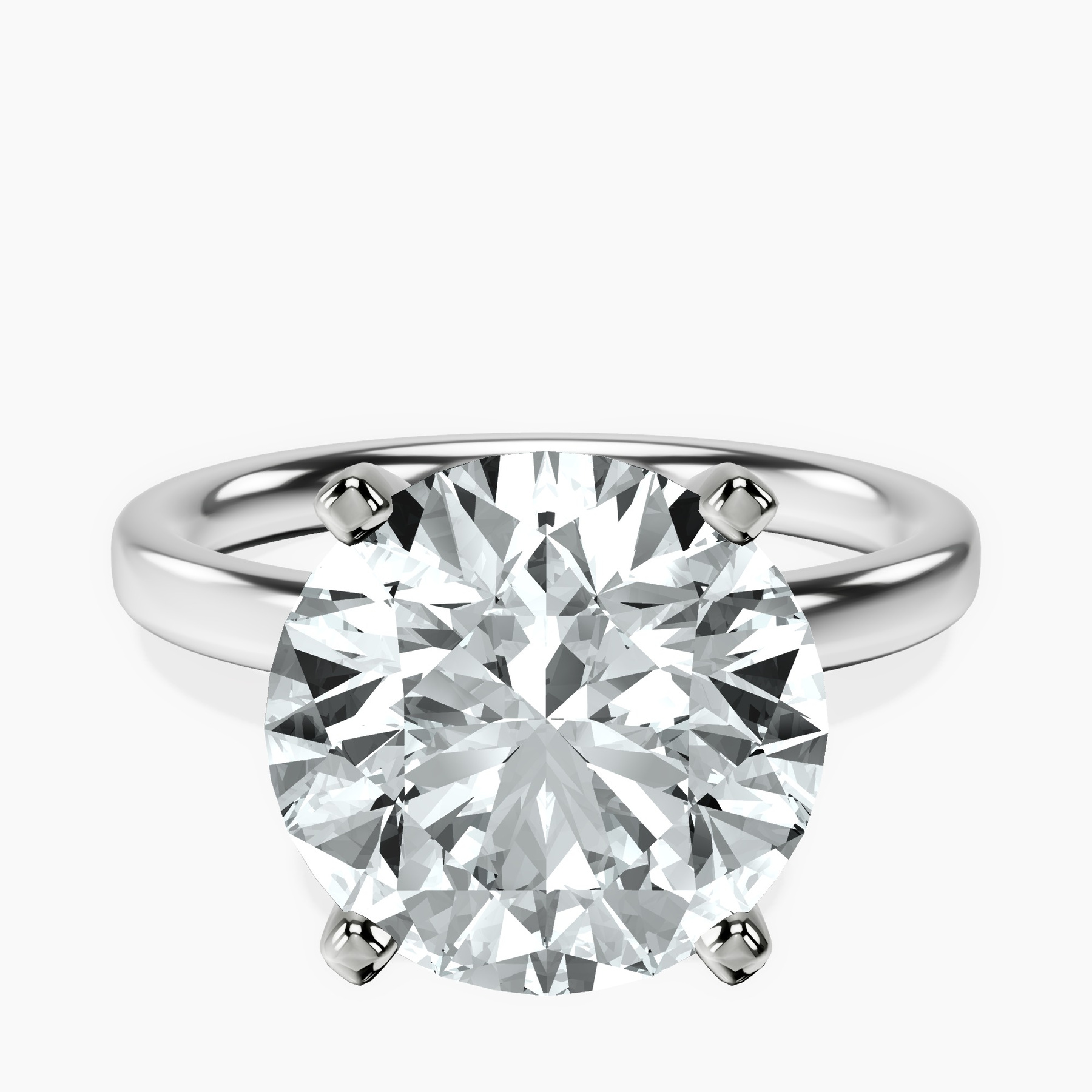 Platinum Four Prong Solitaire 2mm Lab Diamond Ring front image