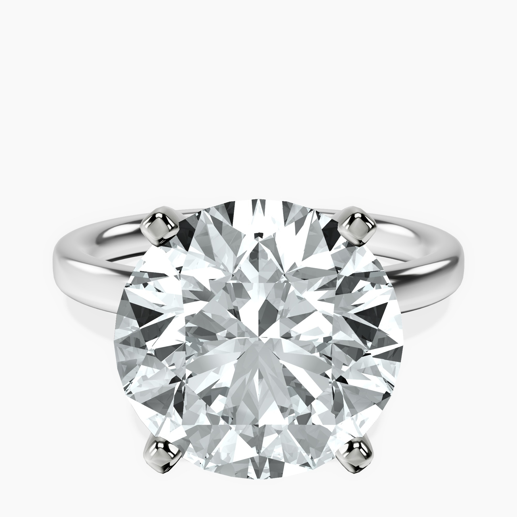 12.01 ct. round Four Prong Ring in platinum rtr top