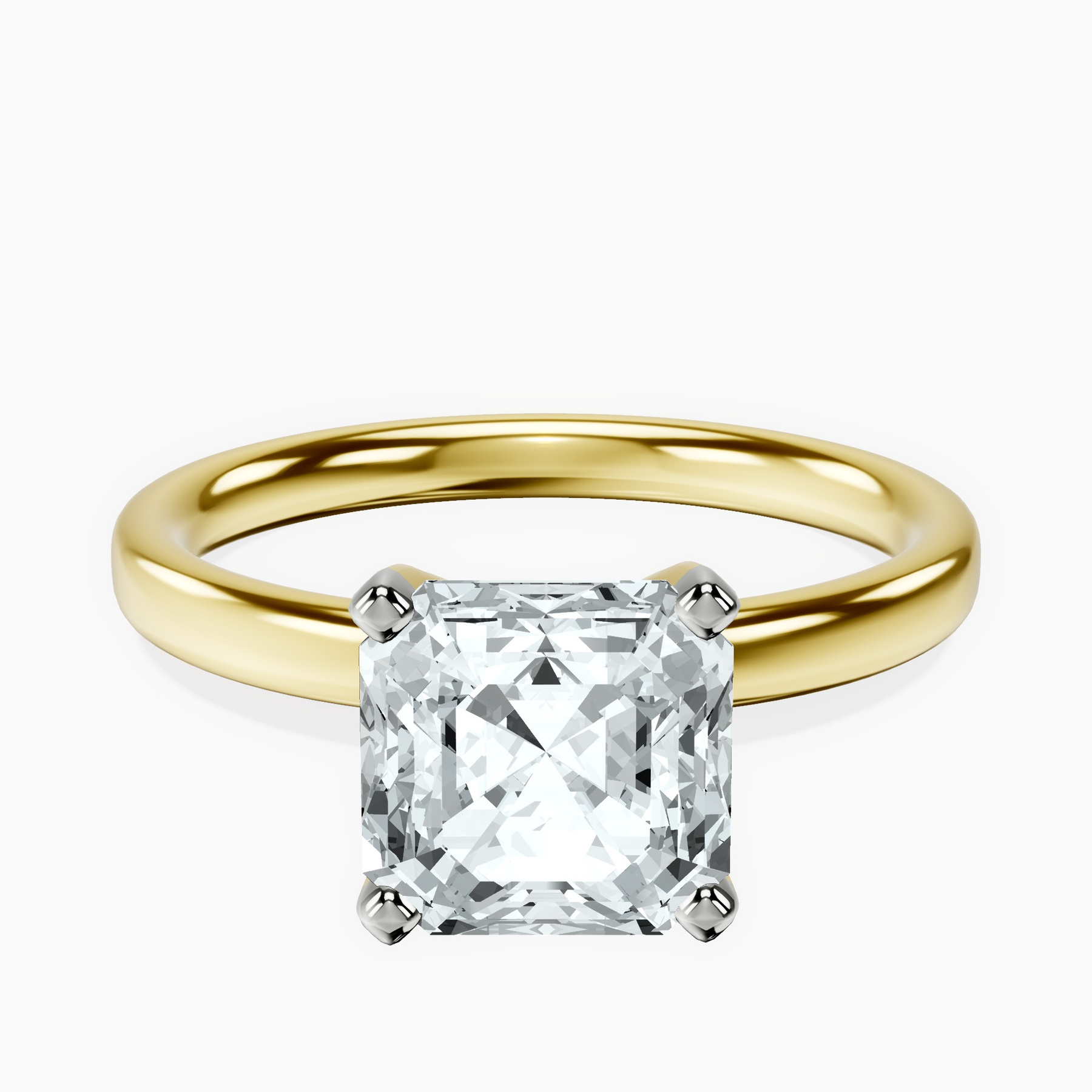 18kt Yellow Gold Four Prong Solitaire 2mm Lab Diamond Ring front image