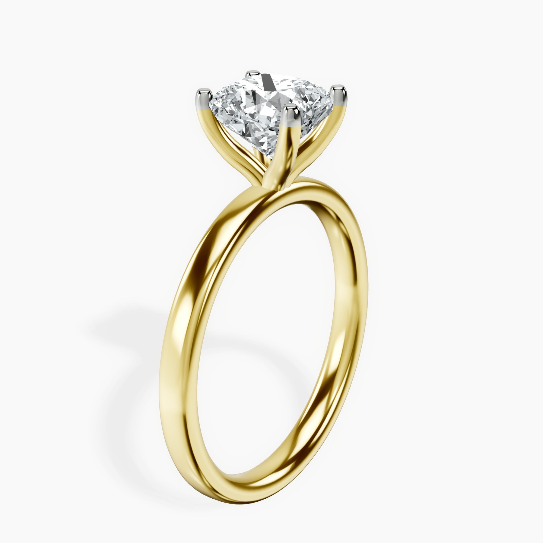 10kt Yellow Gold Four Prong Solitaire 2mm Lab Diamond Ring standing product image one