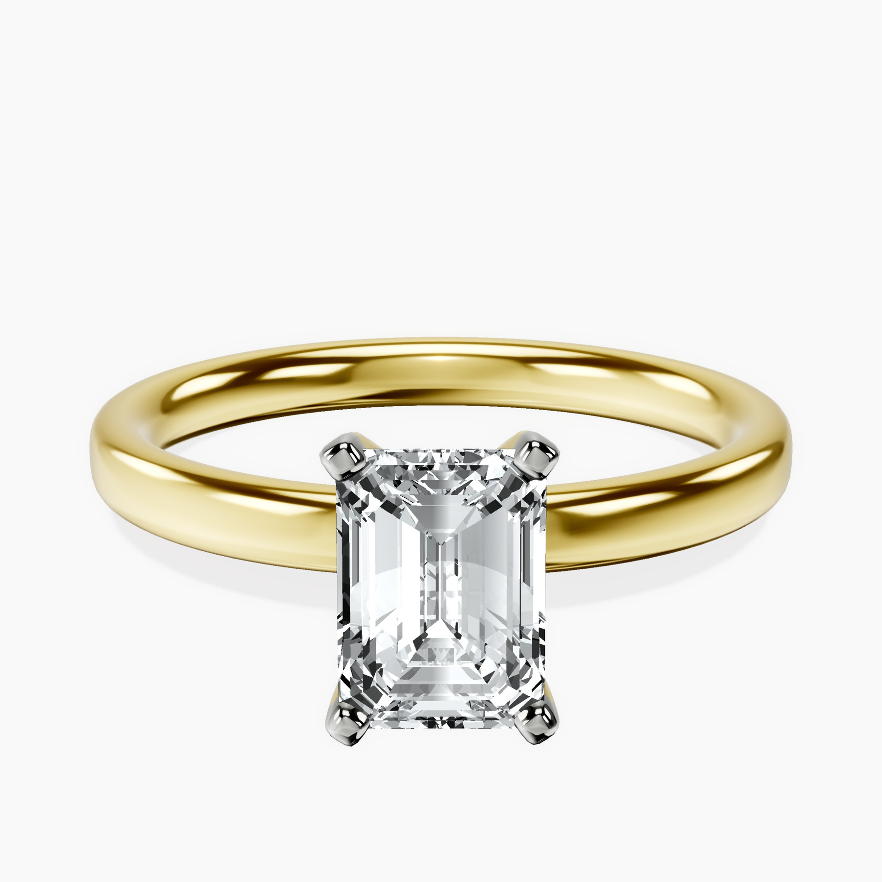 14kt Yellow Gold Four Prong Solitaire 2mm Lab Diamond Ring front image