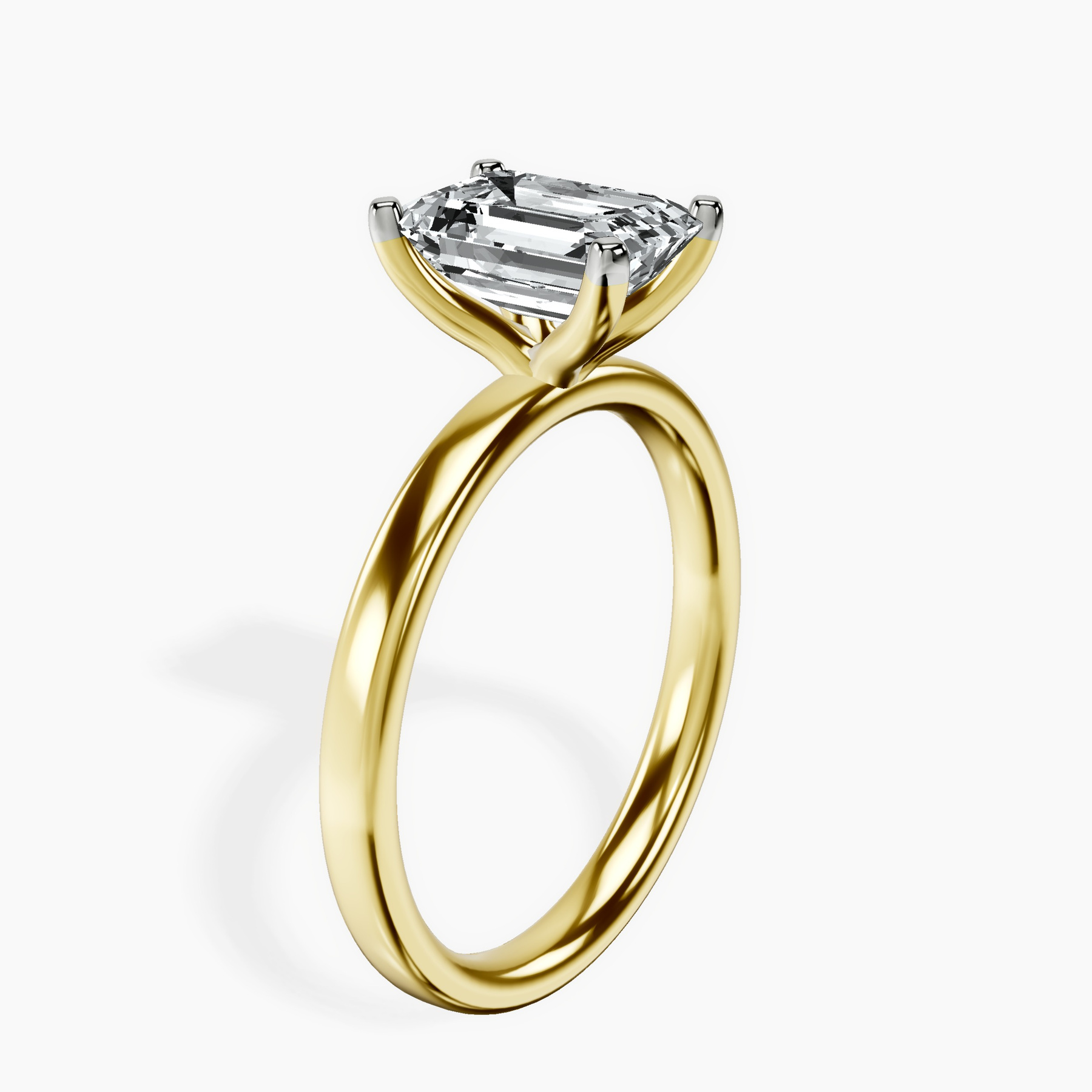 10kt Yellow Gold Four Prong Solitaire 2mm Lab Diamond Ring standing product image one