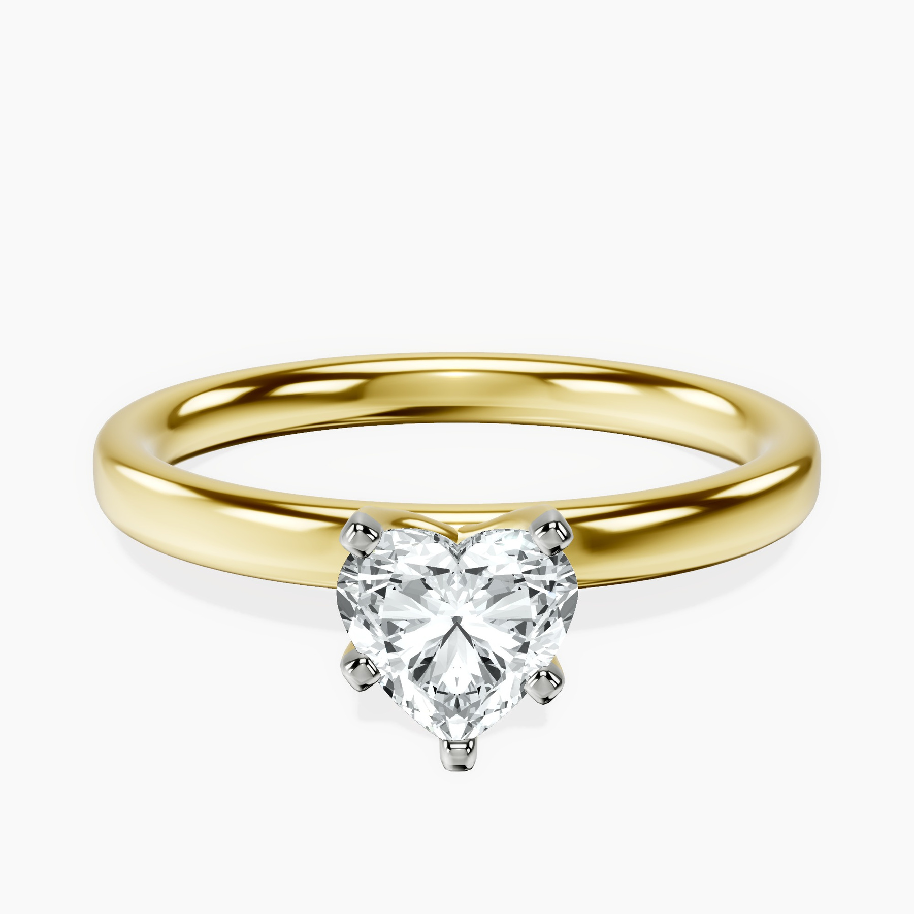 10kt Yellow Gold Four Prong Solitaire 2mm Lab Diamond Ring front image