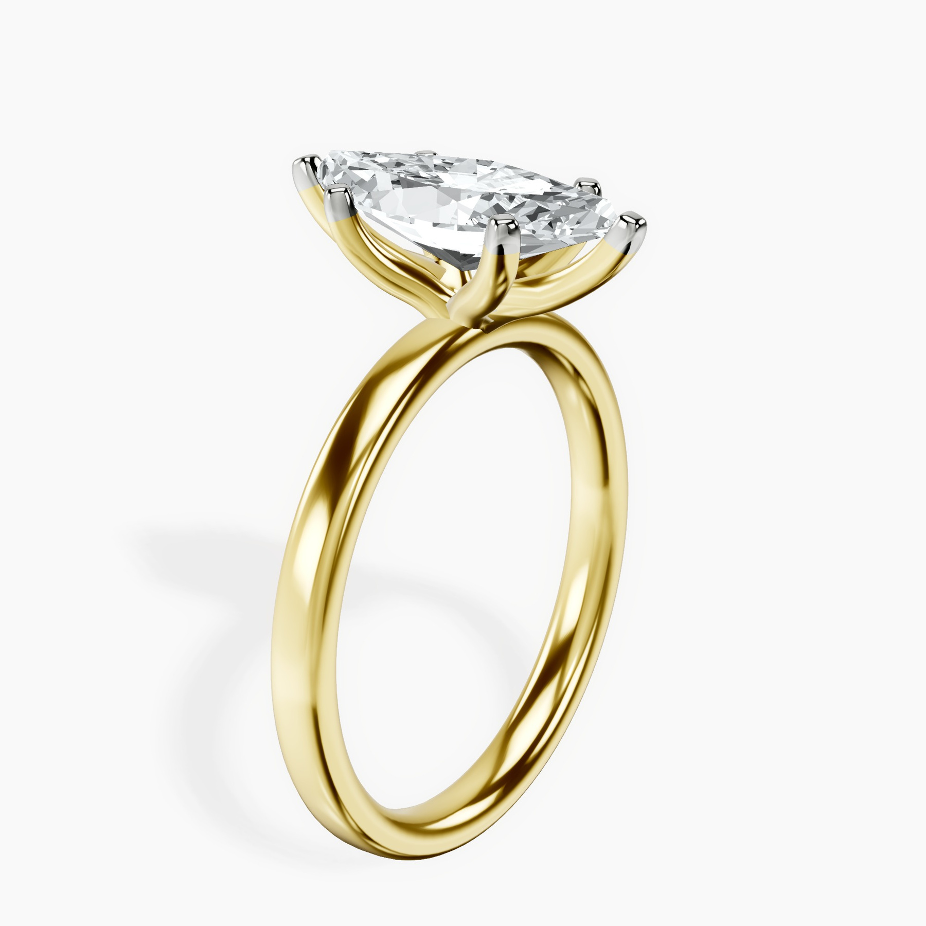 10kt Yellow Gold Four Prong Solitaire 2mm Lab Diamond Ring standing product image one