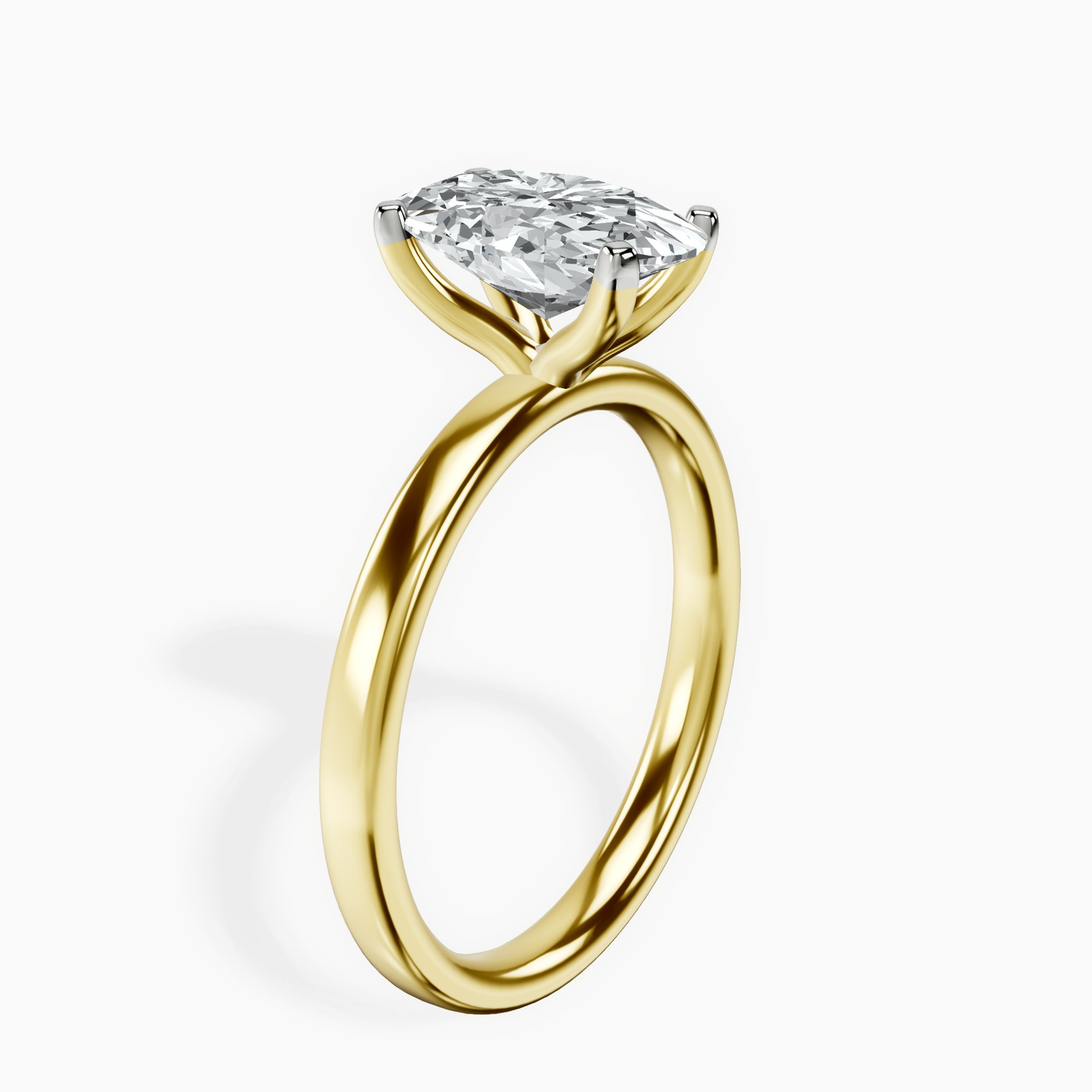 10kt Yellow Gold Four Prong Solitaire 2mm Lab Diamond Ring standing product image one