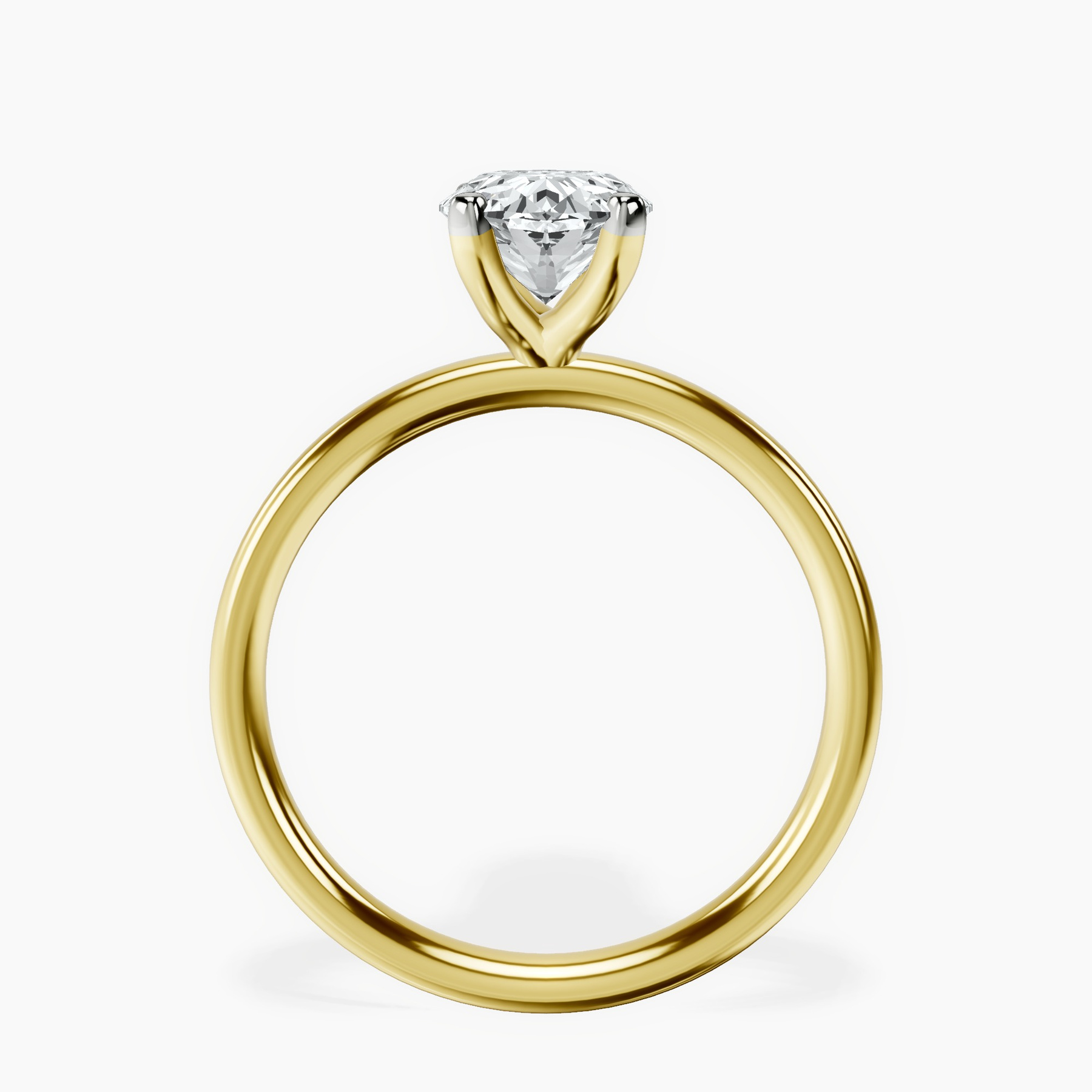 10kt Yellow Gold Four Prong Solitaire 2mm Lab Diamond Ring side right image one