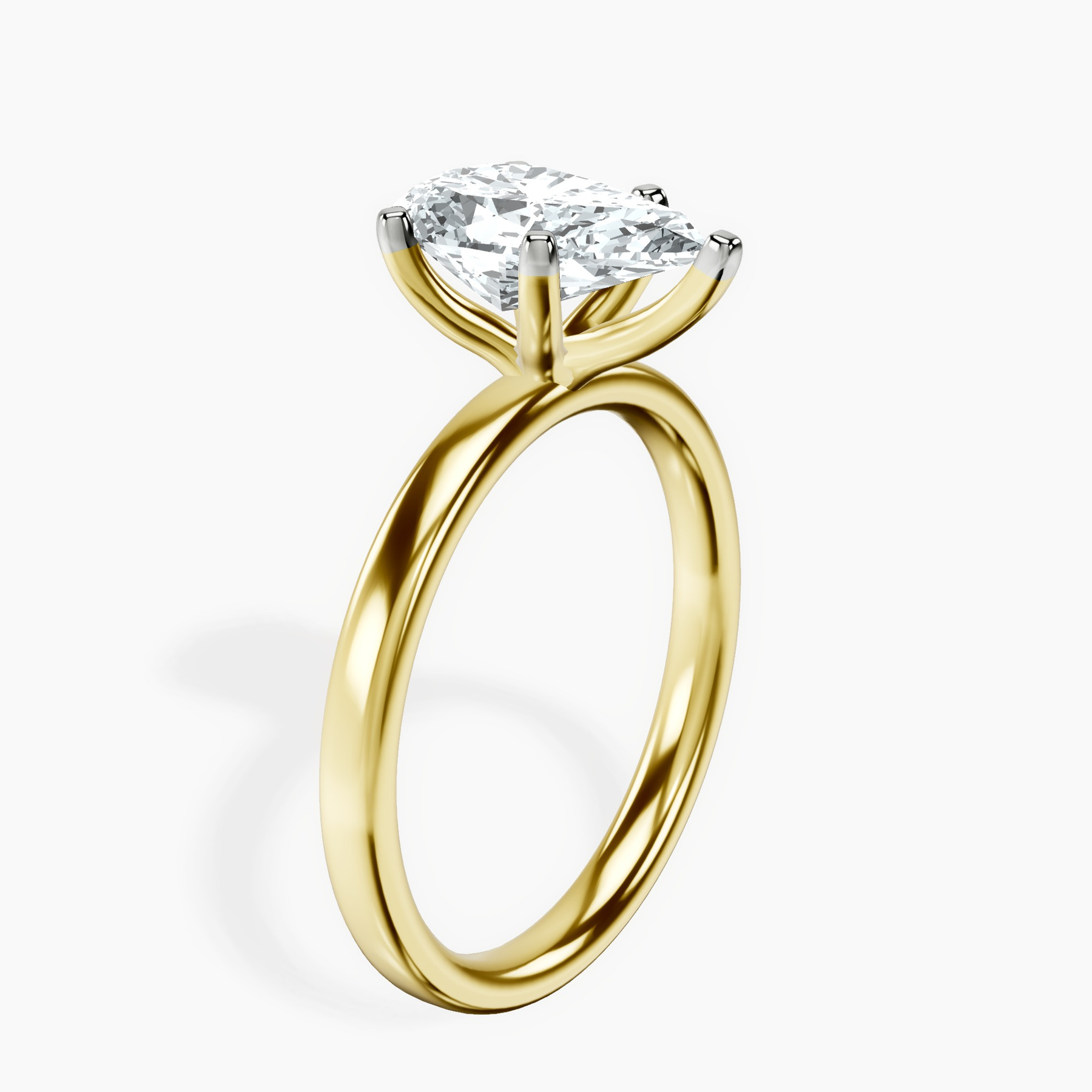 10kt Yellow Gold Four Prong Solitaire 2mm Lab Diamond Ring standing product image one
