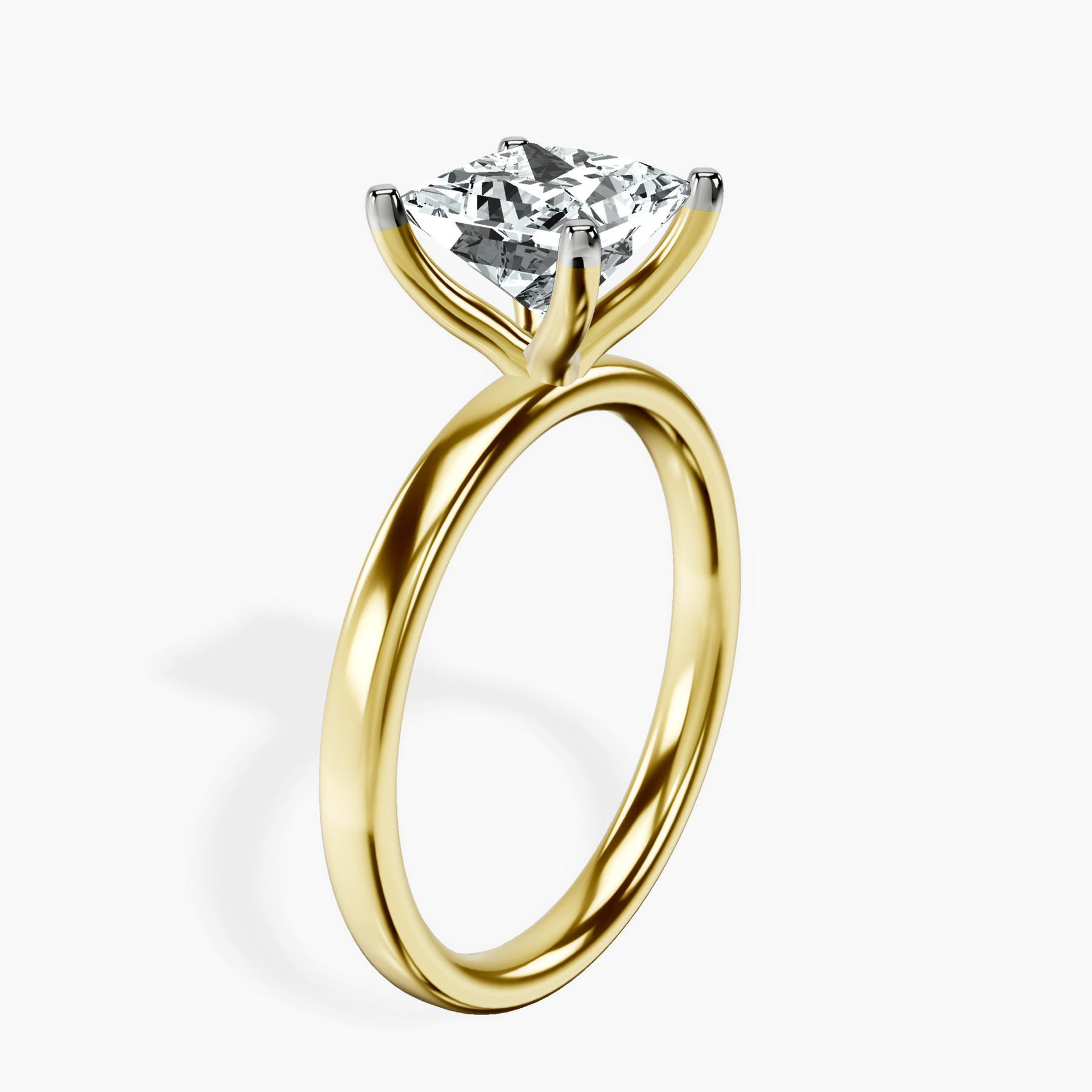 10kt Yellow Gold Four Prong Solitaire 2mm Lab Diamond Ring standing product image one