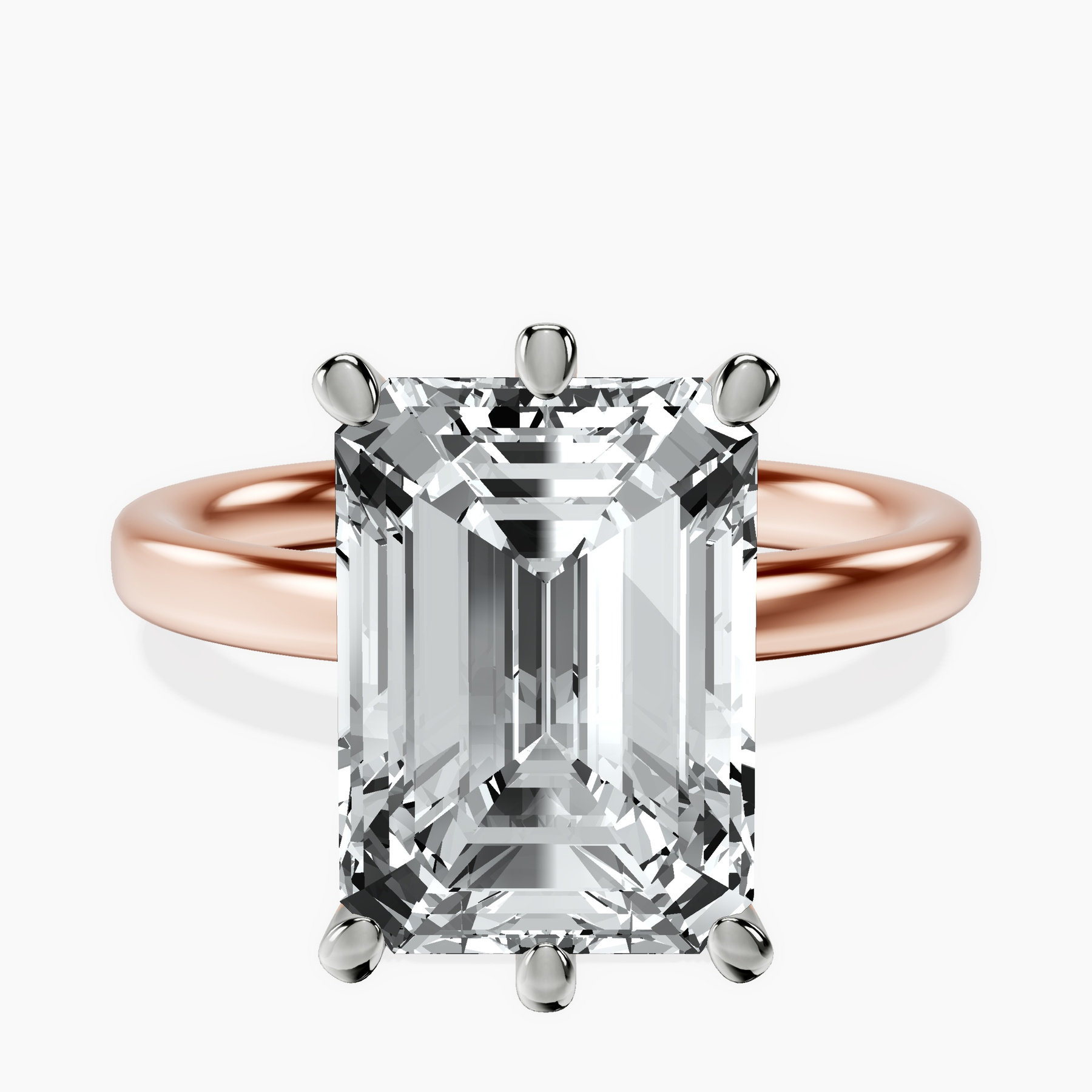 18kt Rose Gold Six Prong Solitaire 2mm Lab Diamond Ring front image