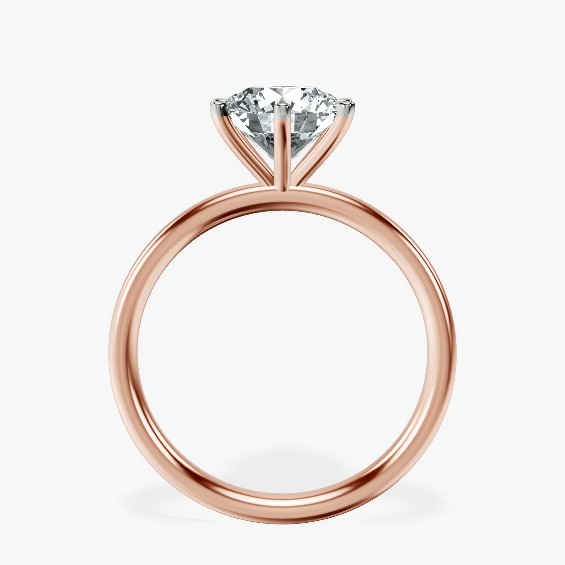 10kt Rose Gold Six Prong Solitaire 2mm Lab Diamond Ring side right image one