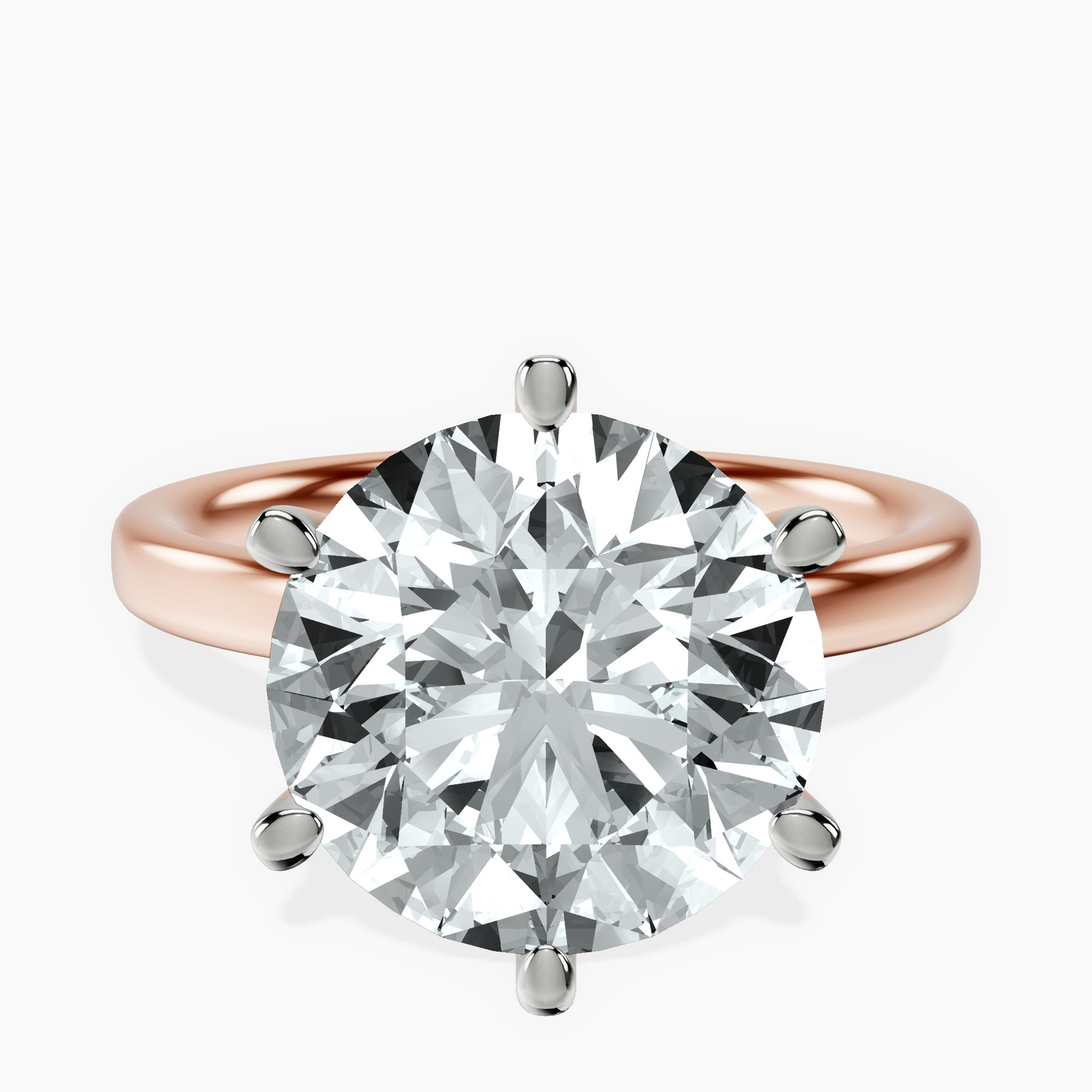 10kt Rose Gold Six Prong Solitaire 2mm Lab Diamond Ring front image