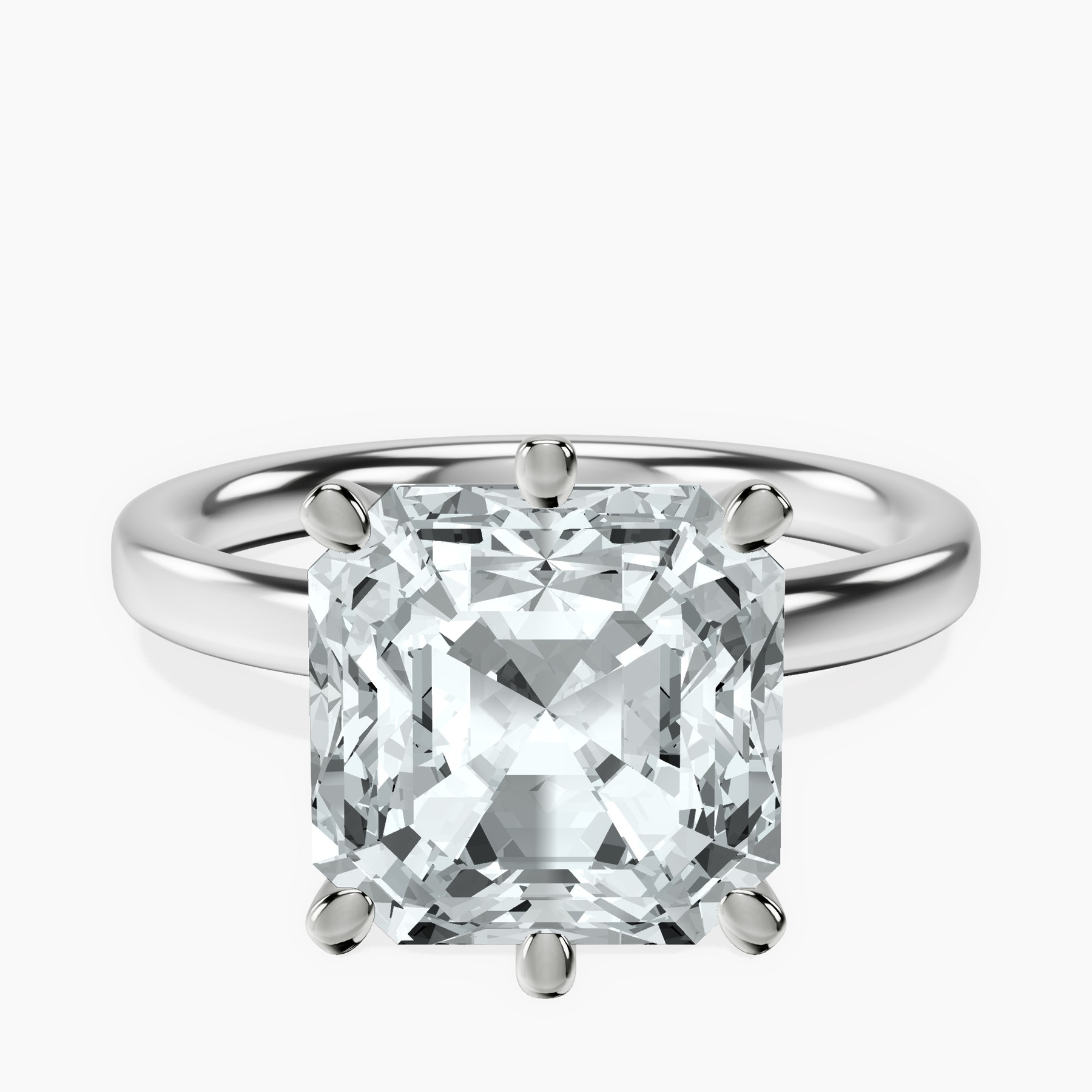 Platinum Six Prong Solitaire 2mm Lab Diamond Ring front image