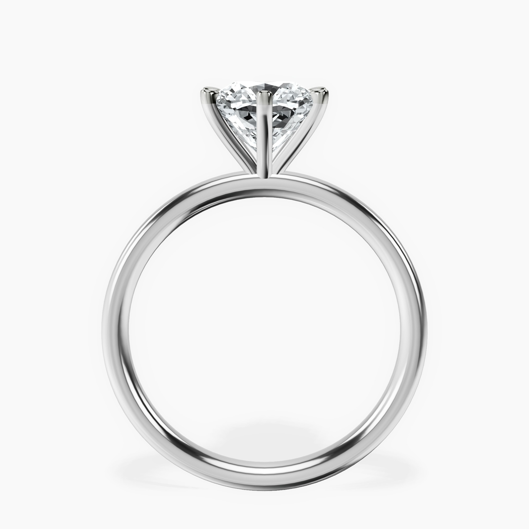 Platinum Six Prong Solitaire 2mm Lab Diamond Ring side right image one