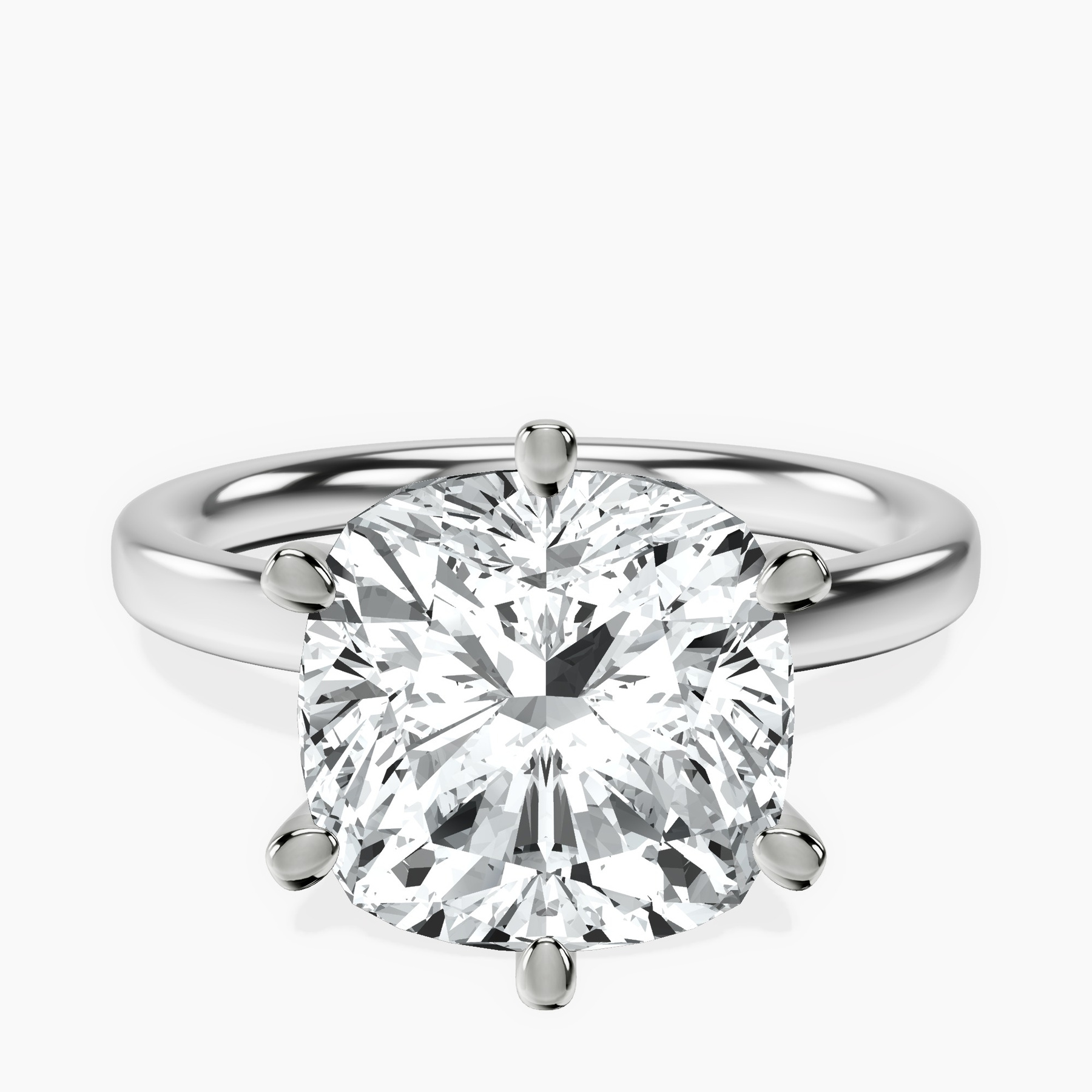 Platinum Six Prong Solitaire 2mm Lab Diamond Ring front image