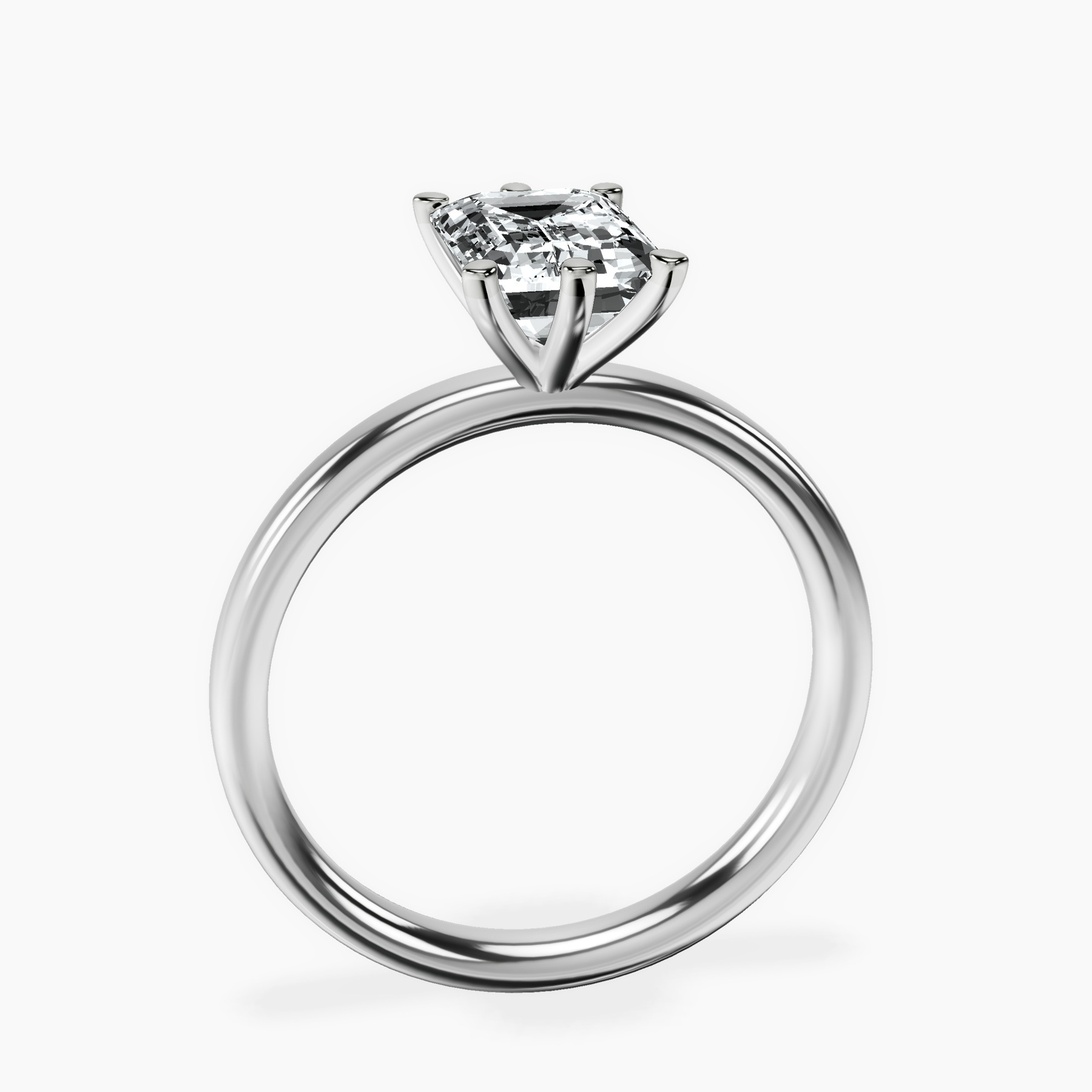 10kt White Gold Six Prong Solitaire 2mm Lab Diamond Ring side right image one
