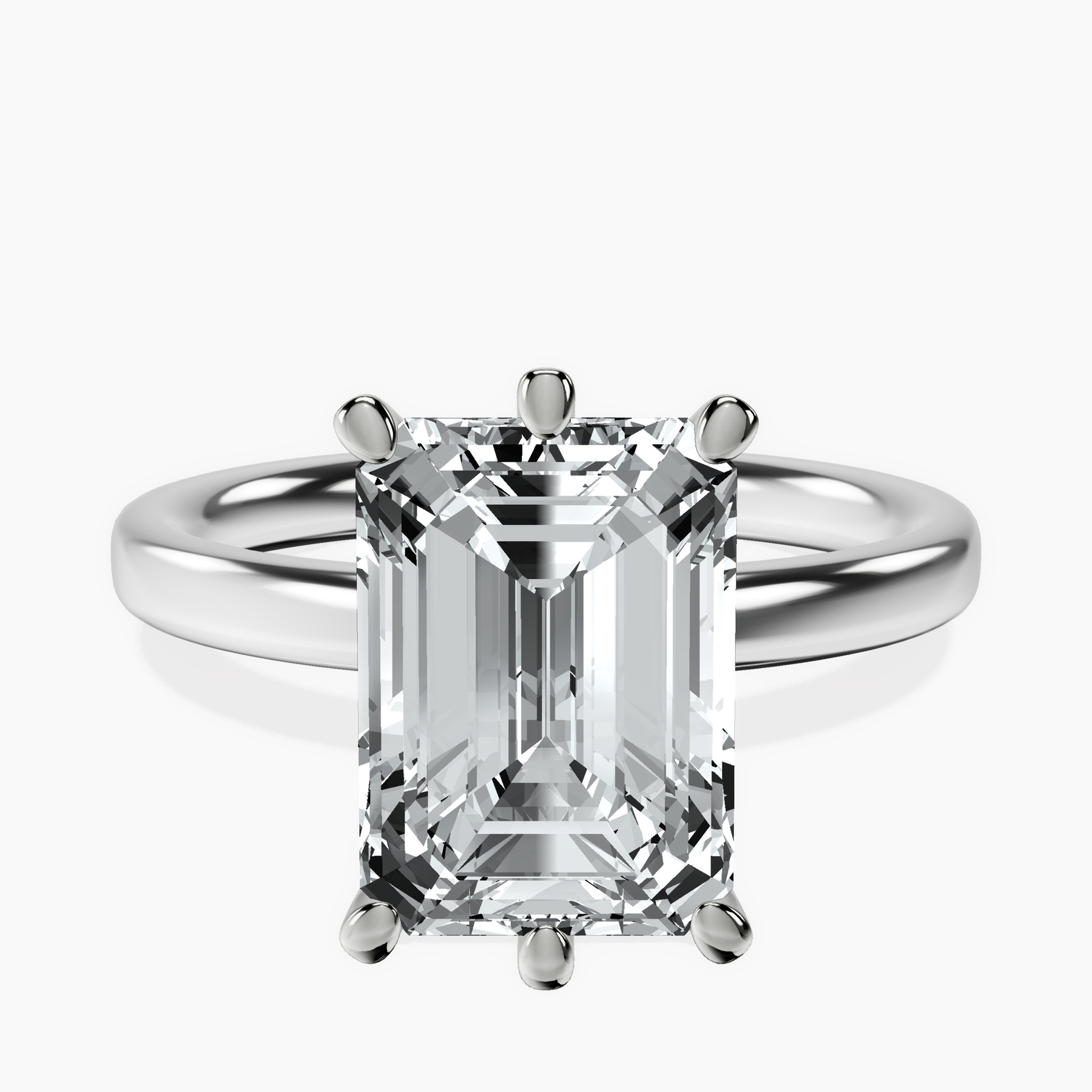 Platinum Six Prong Solitaire 2mm Lab Diamond Ring front image