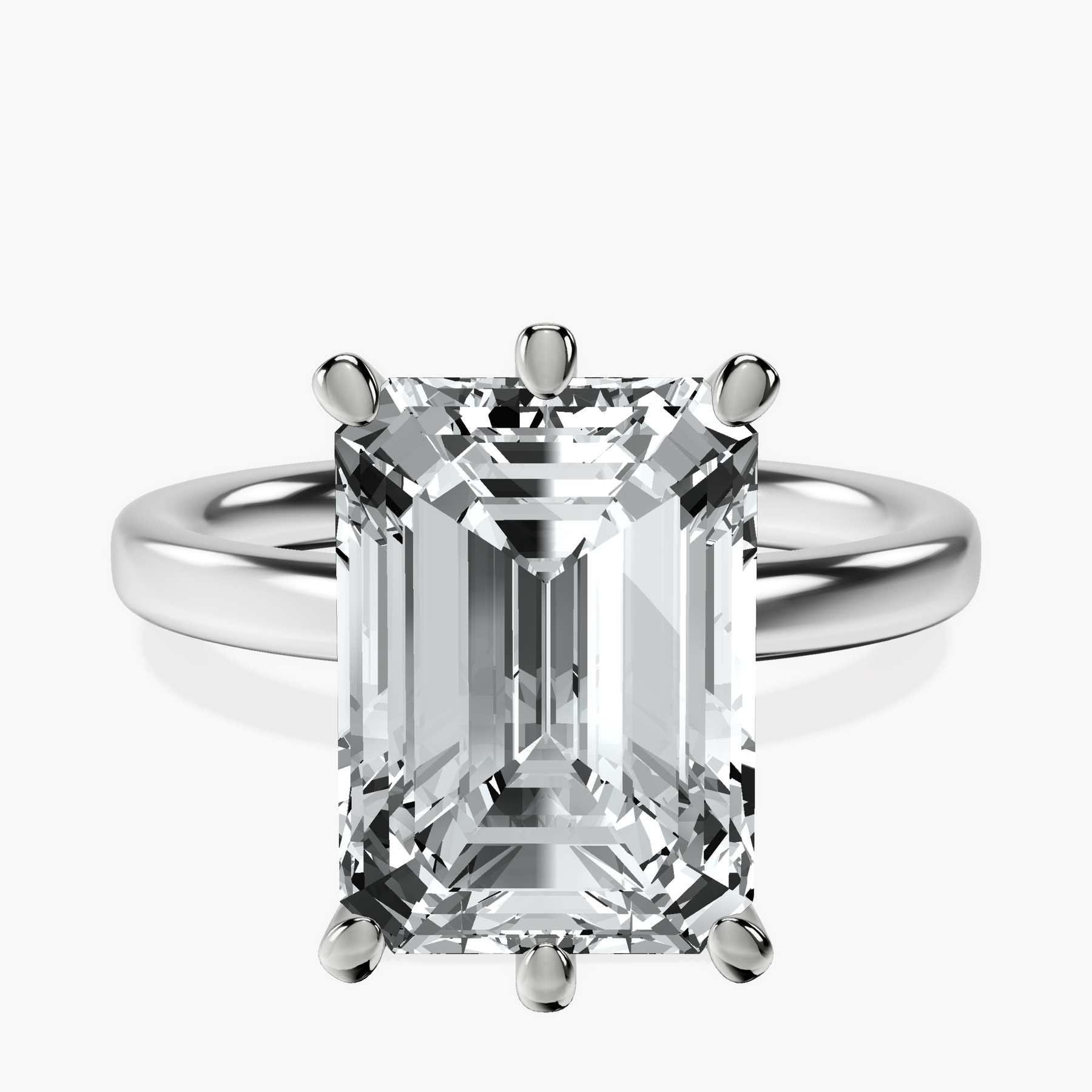 Platinum Six Prong Solitaire 2mm Lab Diamond Ring front image