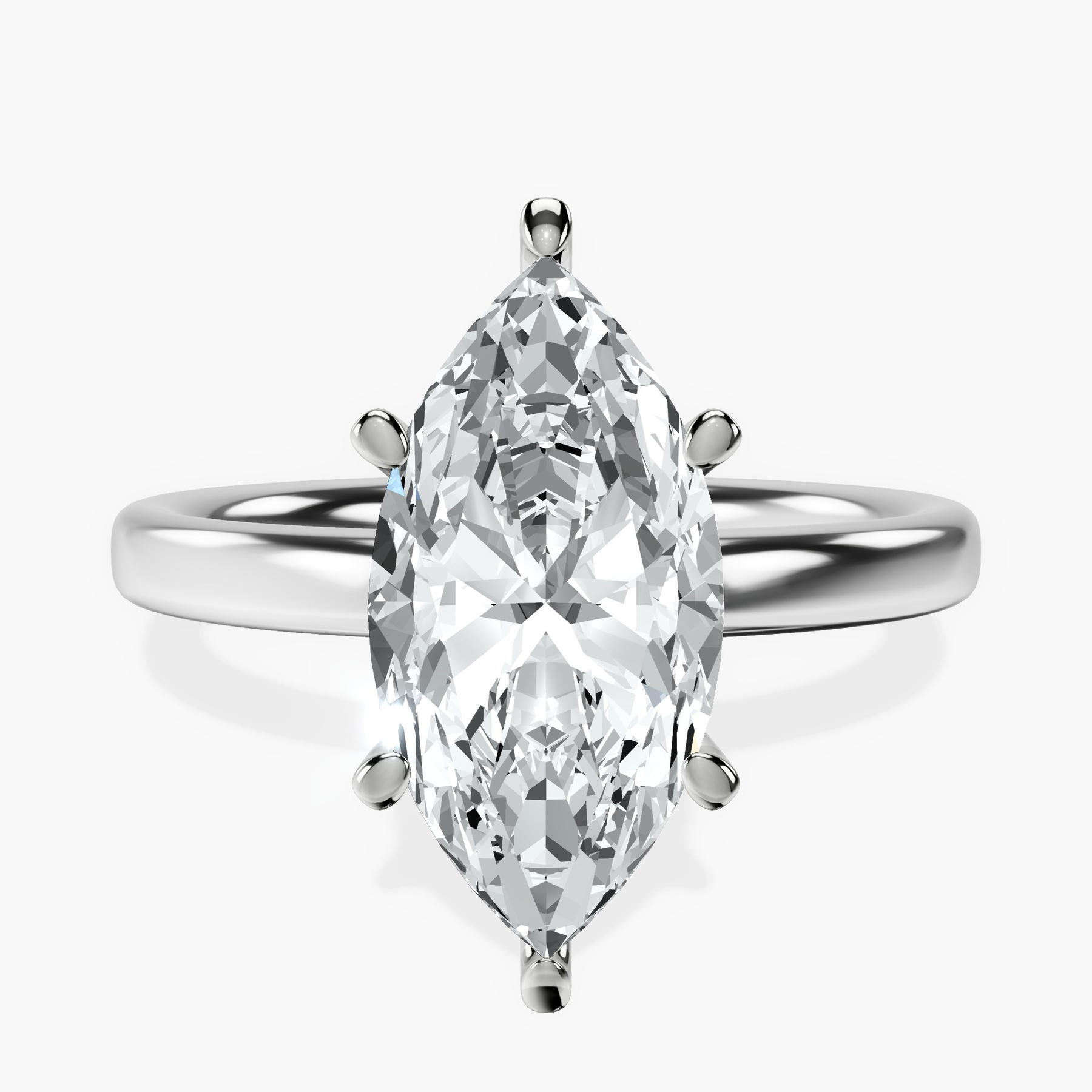 Platinum Six Prong Solitaire 2mm Lab Diamond Ring front image