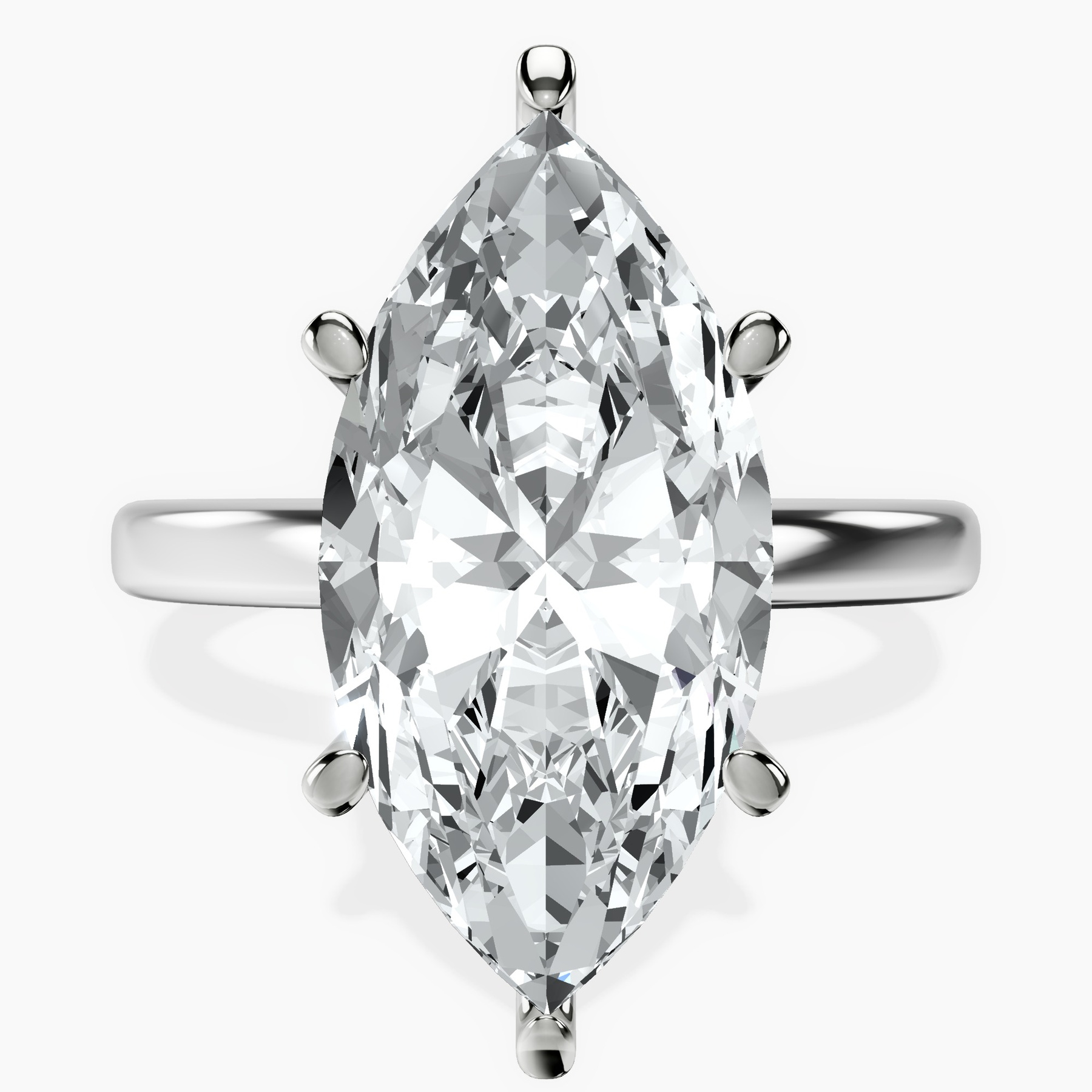 Platinum Six Prong Solitaire 2mm Lab Diamond Ring front image