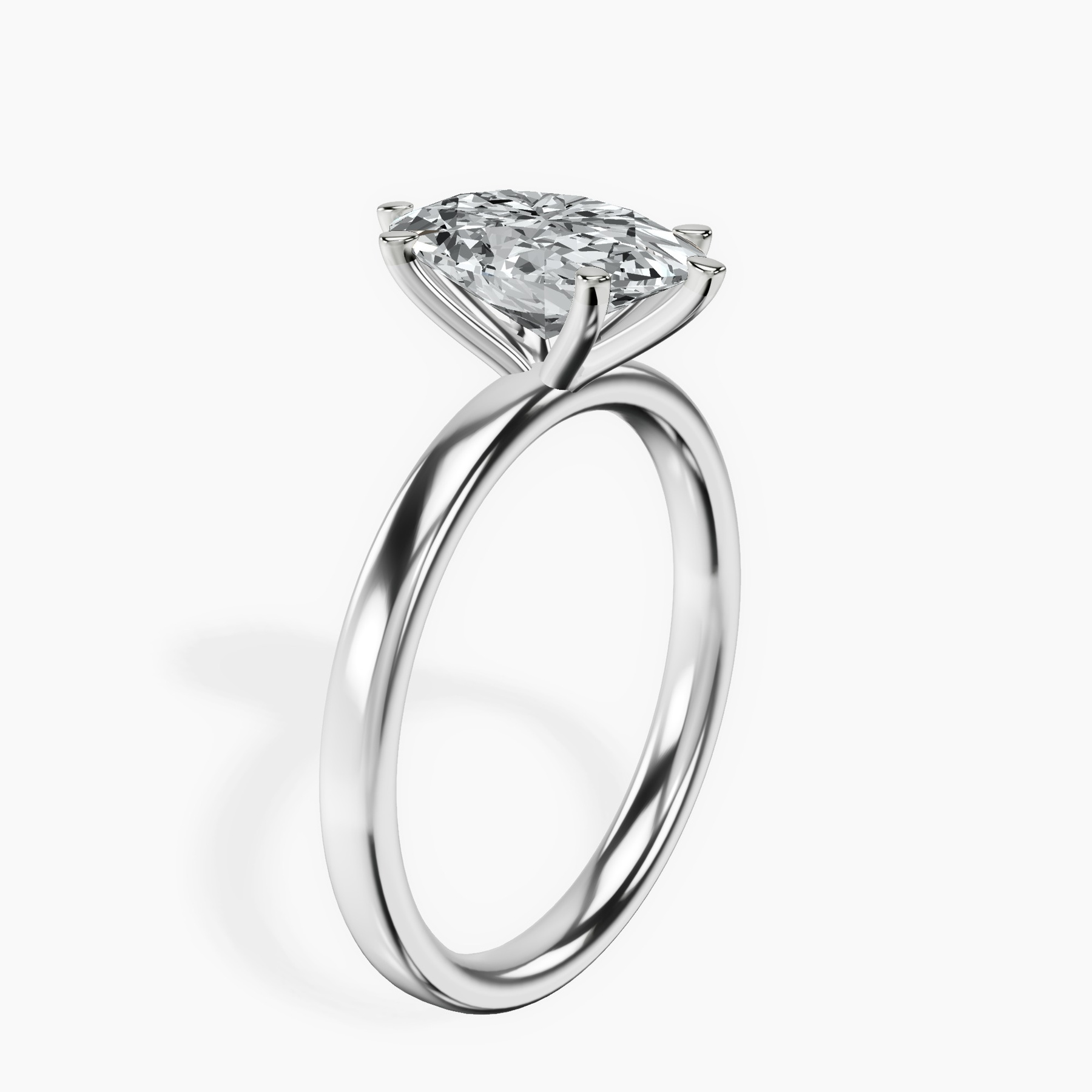 10kt White Gold Six Prong Solitaire 2mm Lab Diamond Ring standing product image one