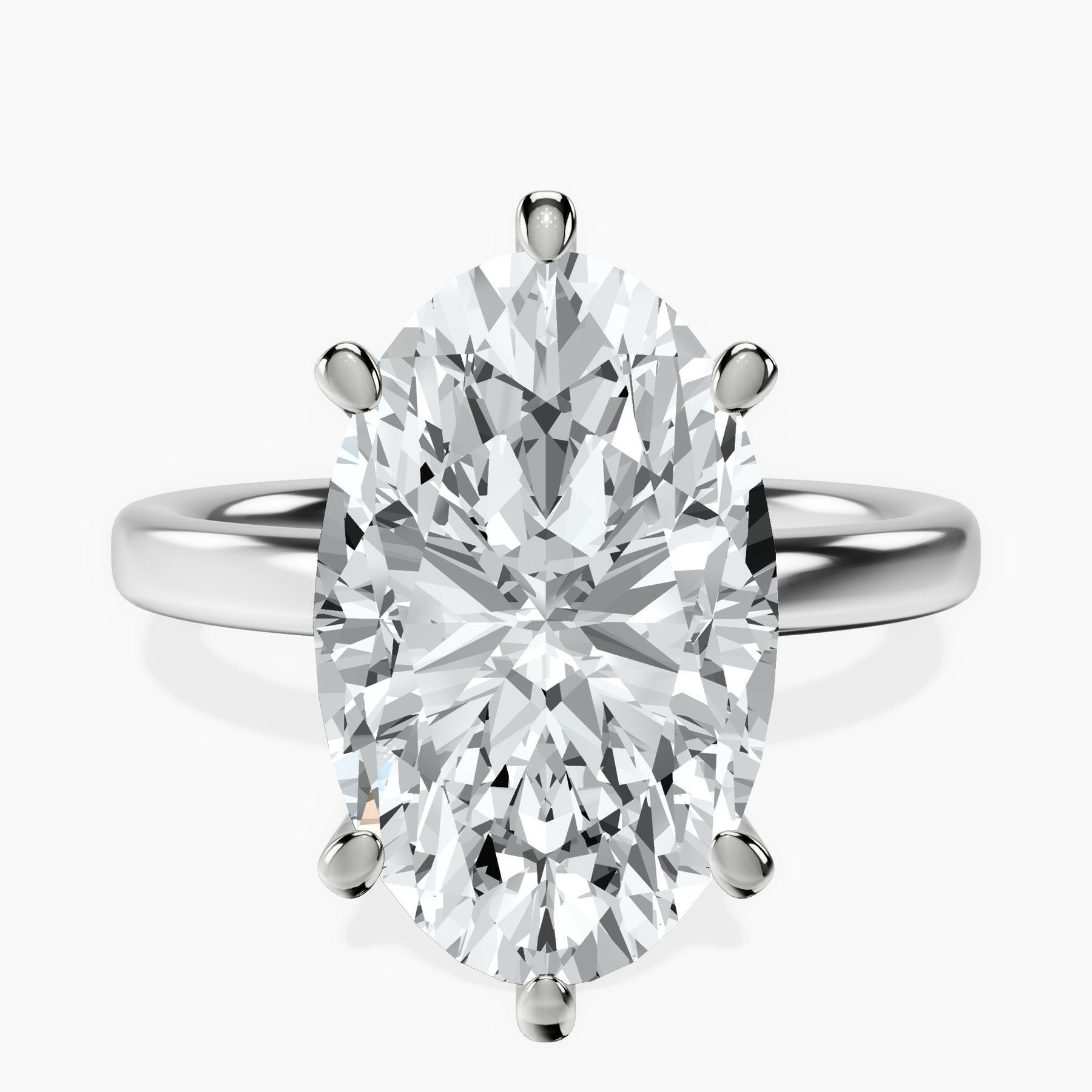 Platinum Six Prong Solitaire 2mm Lab Diamond Ring front image