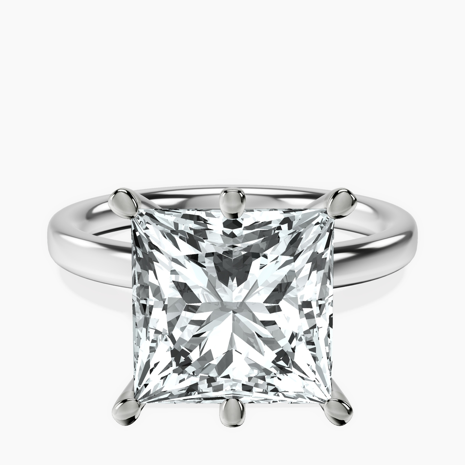 Platinum Six Prong Solitaire 2mm Lab Diamond Ring front image