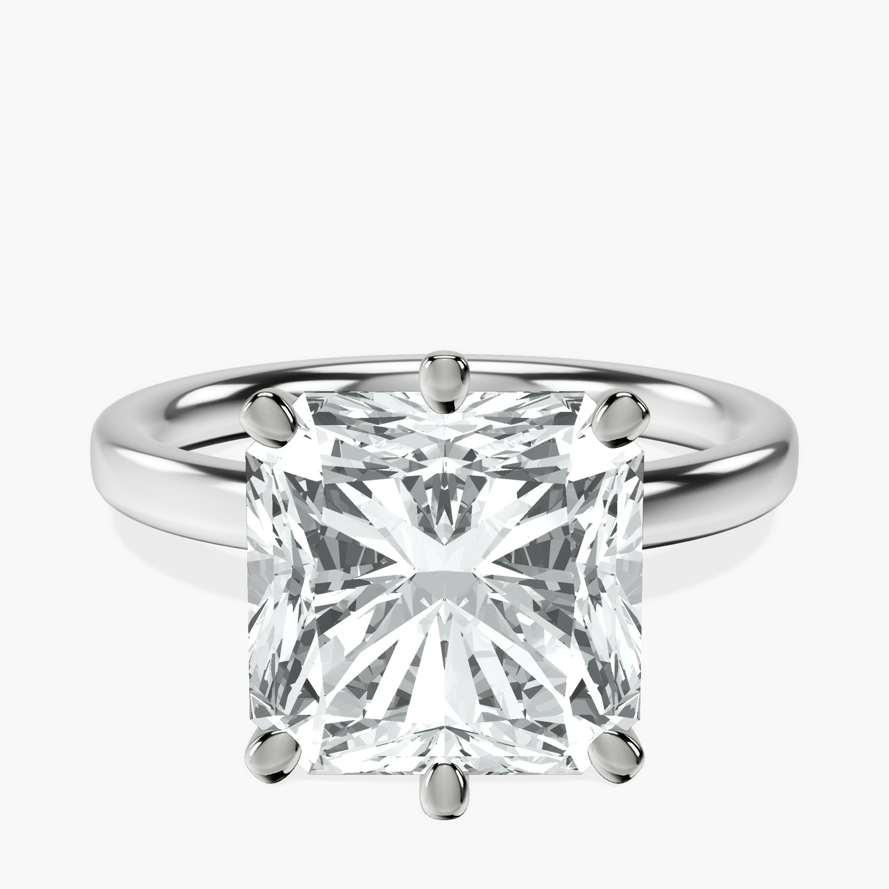 Platinum Six Prong Solitaire 2mm Lab Diamond Ring front image